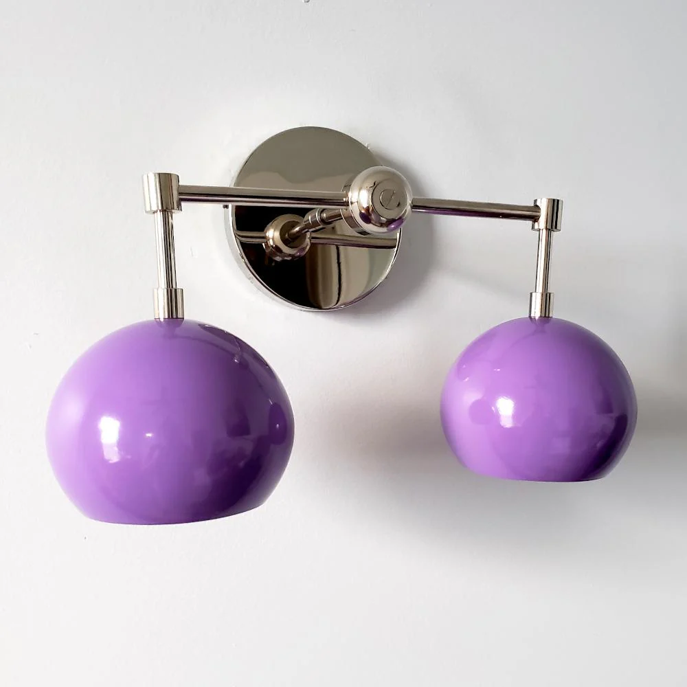 Double Loa Sconce with Orchid Shades - Image 4