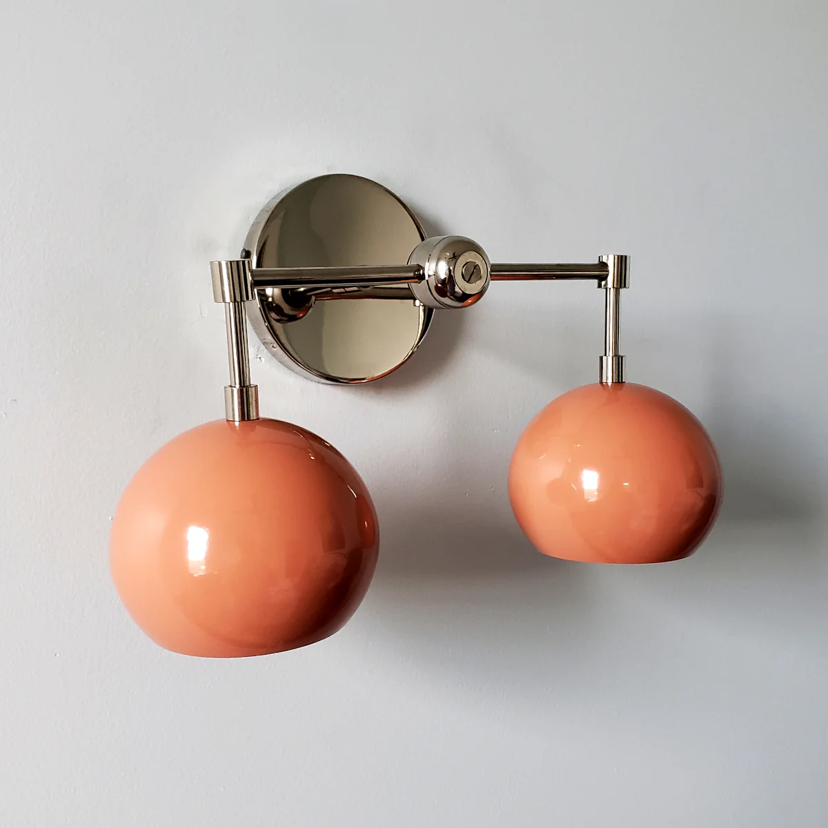 Double Loa Sconce with Peach Shades - Image 3