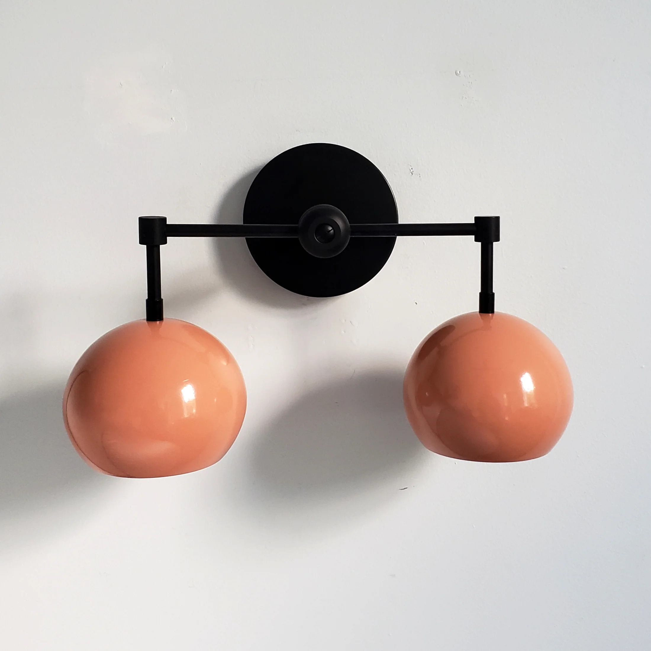 Double Loa Sconce with Peach Shades - Image 5