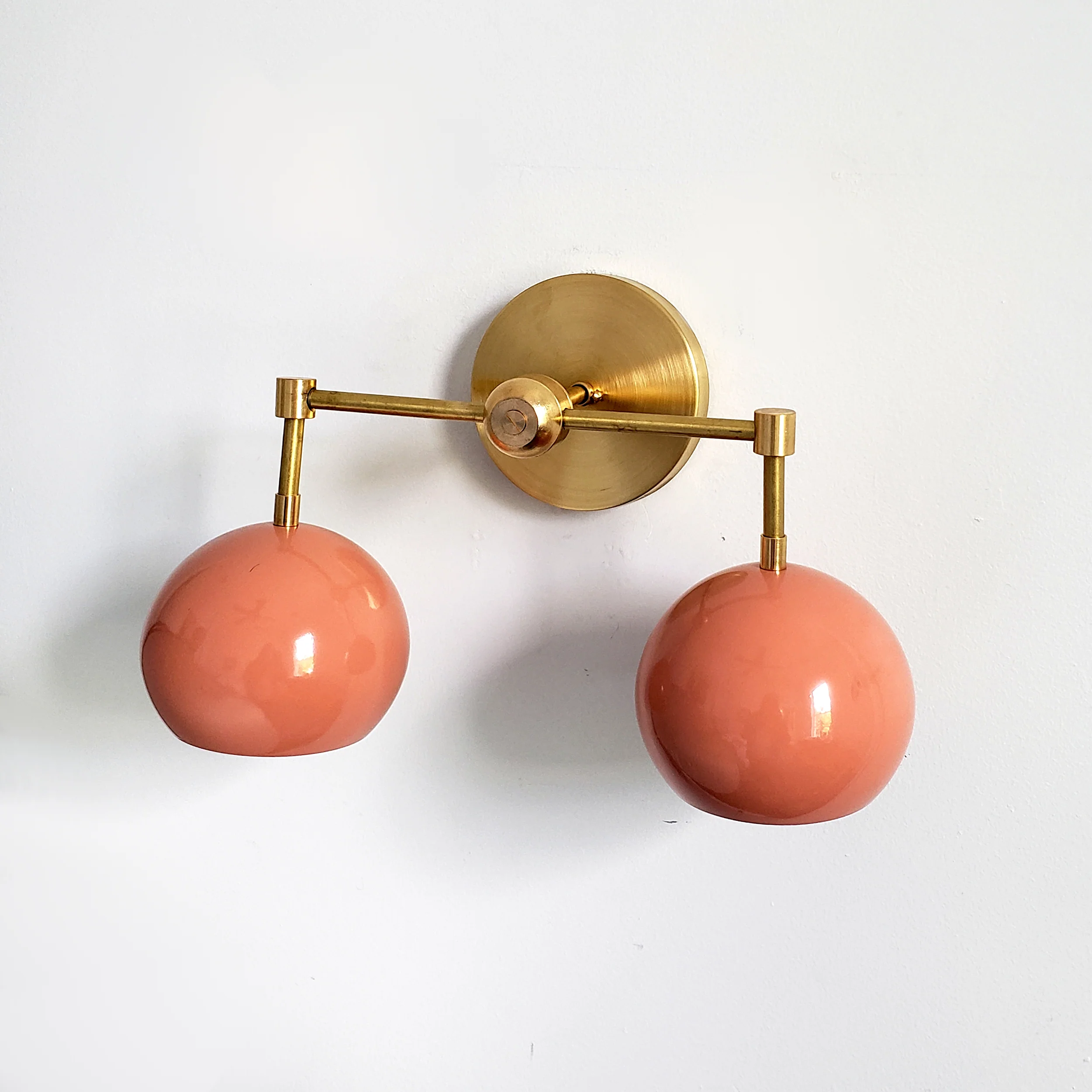 Double Loa Sconce with Peach Shades - Image 6