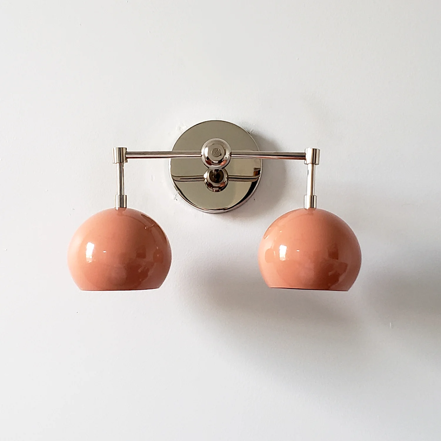 Double Loa Sconce with Peach Shades - Image 7