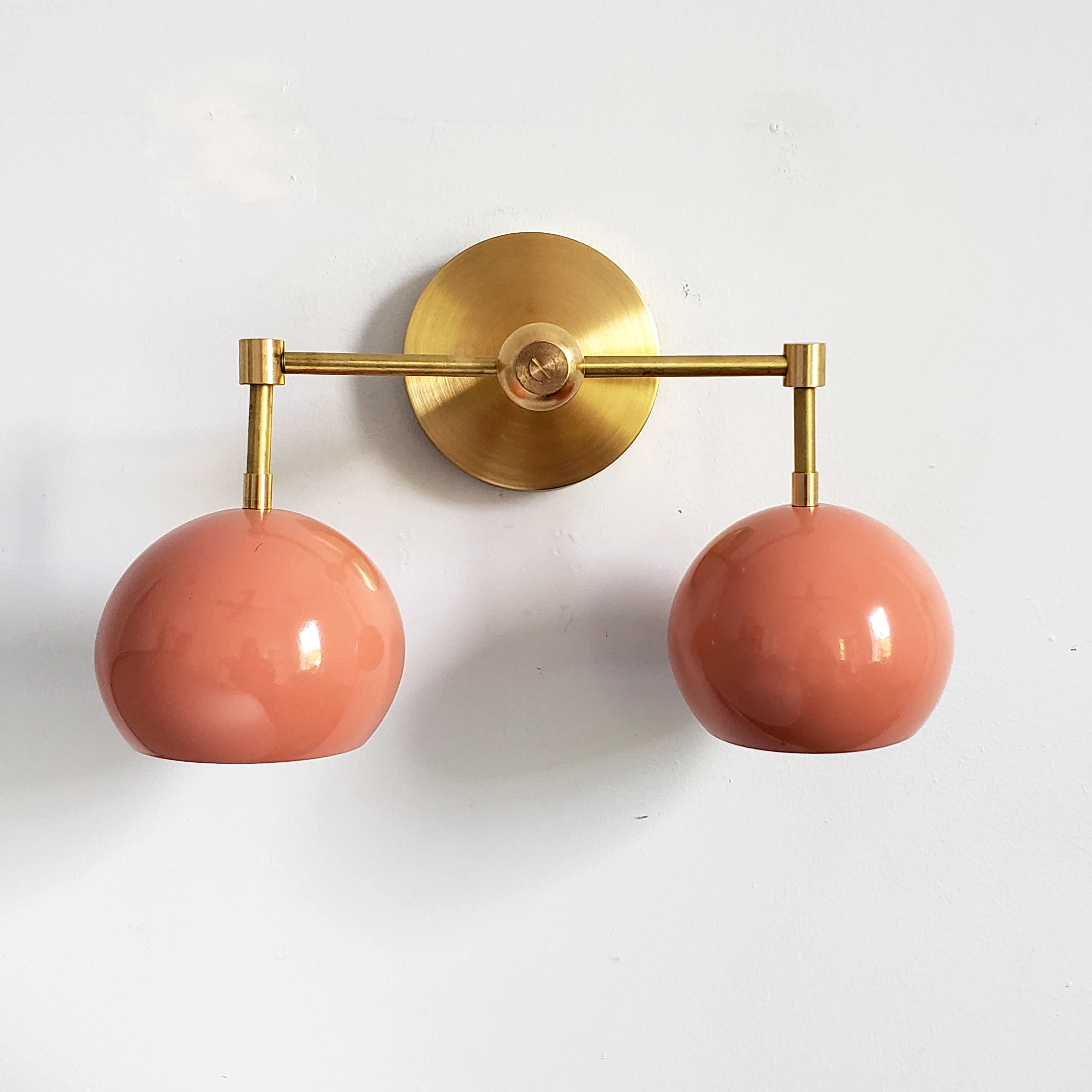 Double Loa Sconce with Peach Shades - Image 9