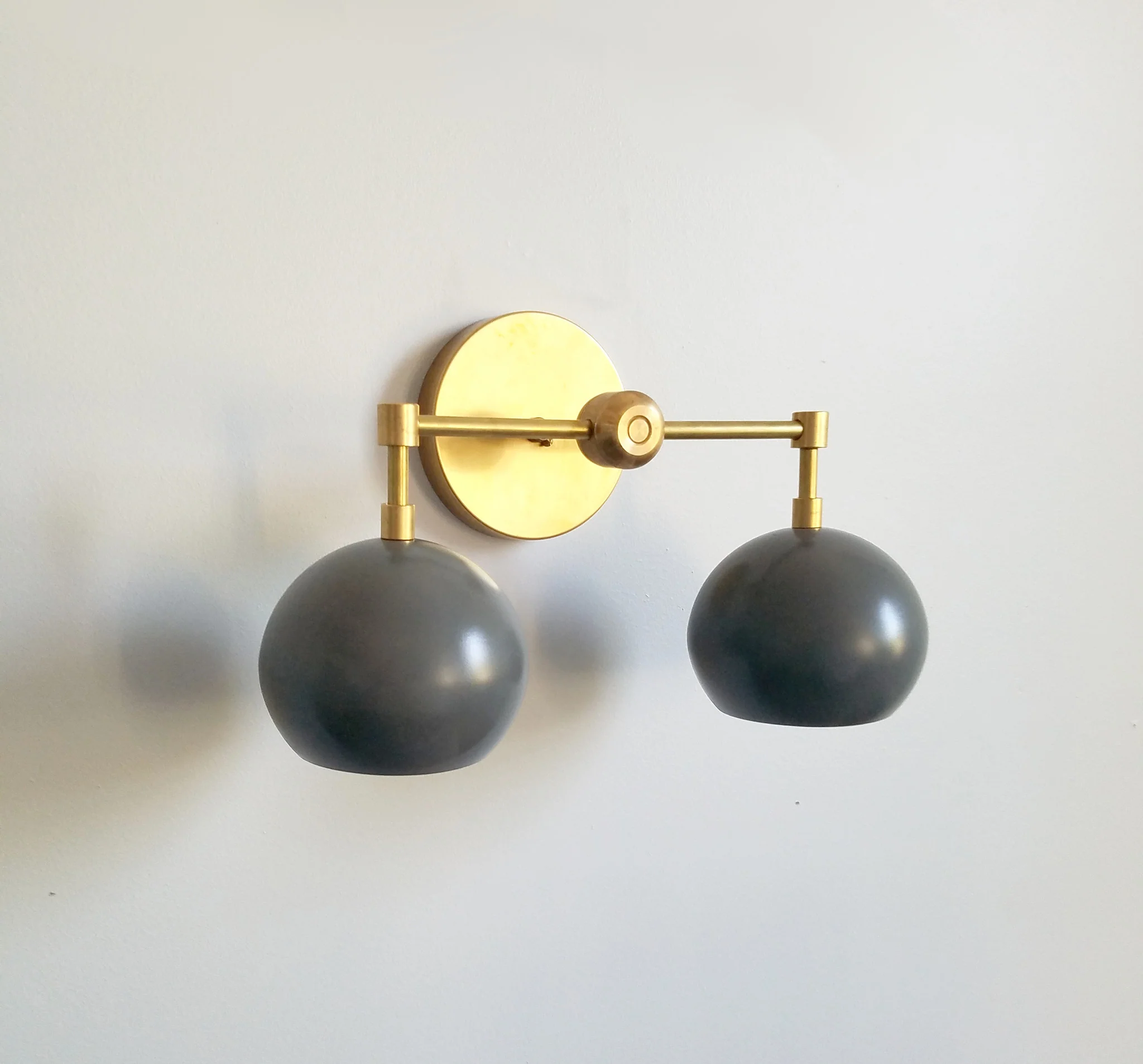 Double Loa Sconce with Slate Grey Shades - Image 5