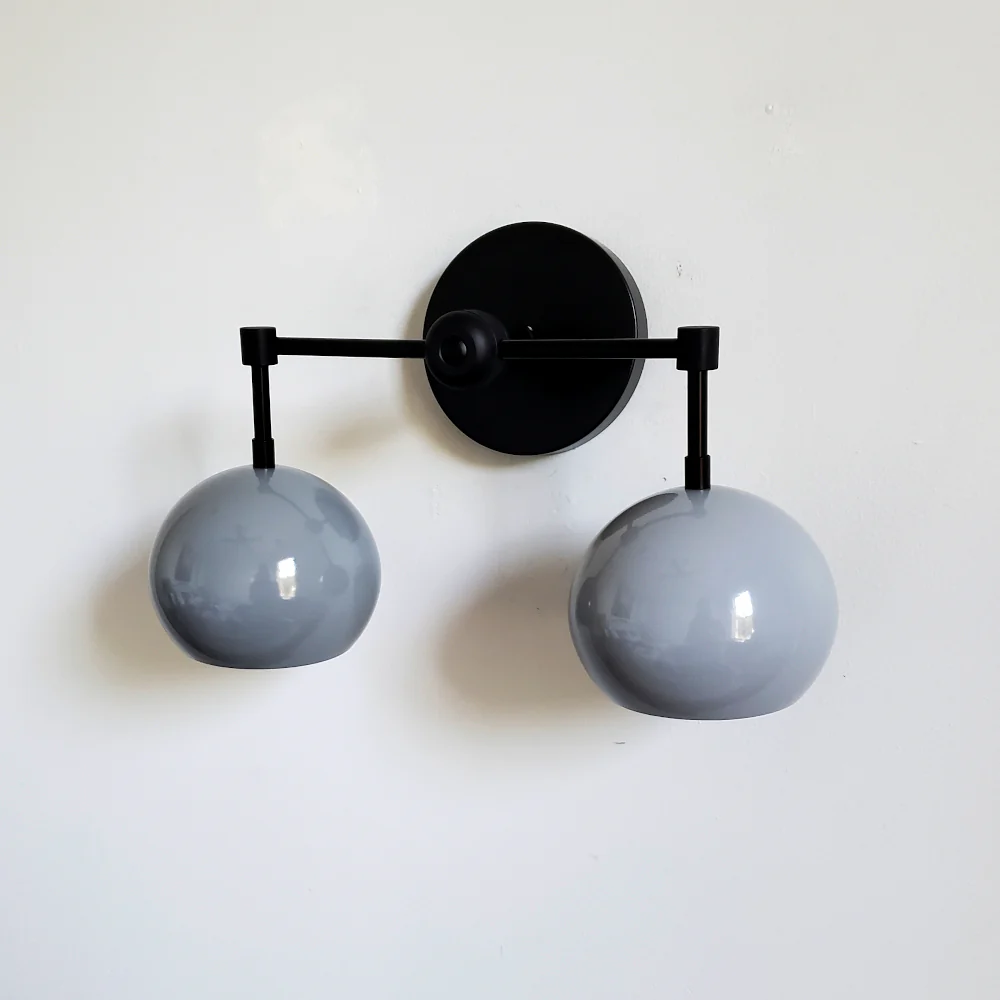 Double Loa Sconce with Slate Grey Shades - Image 7