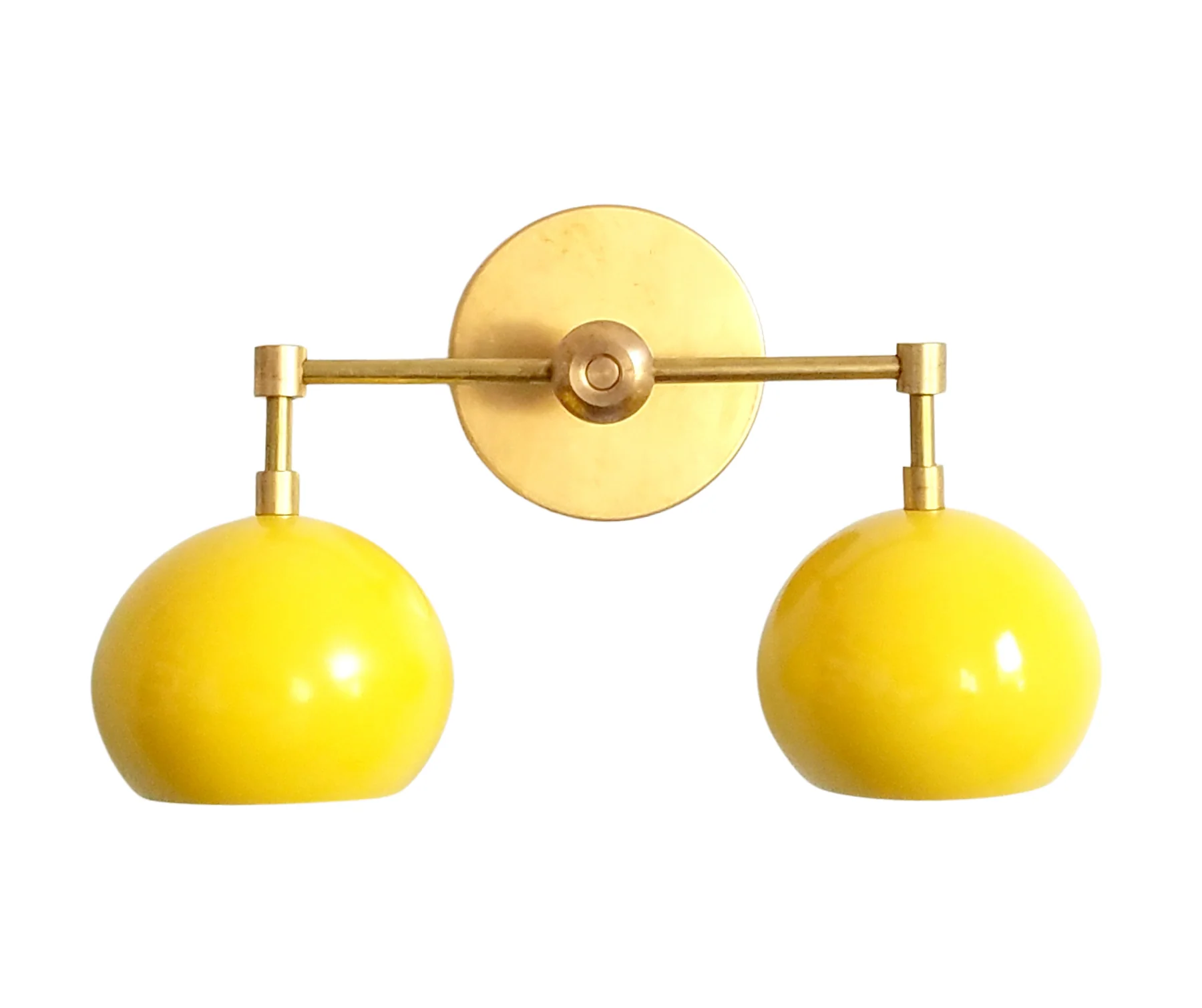 Double Loa Sconce with Sunshine Yellow Shades