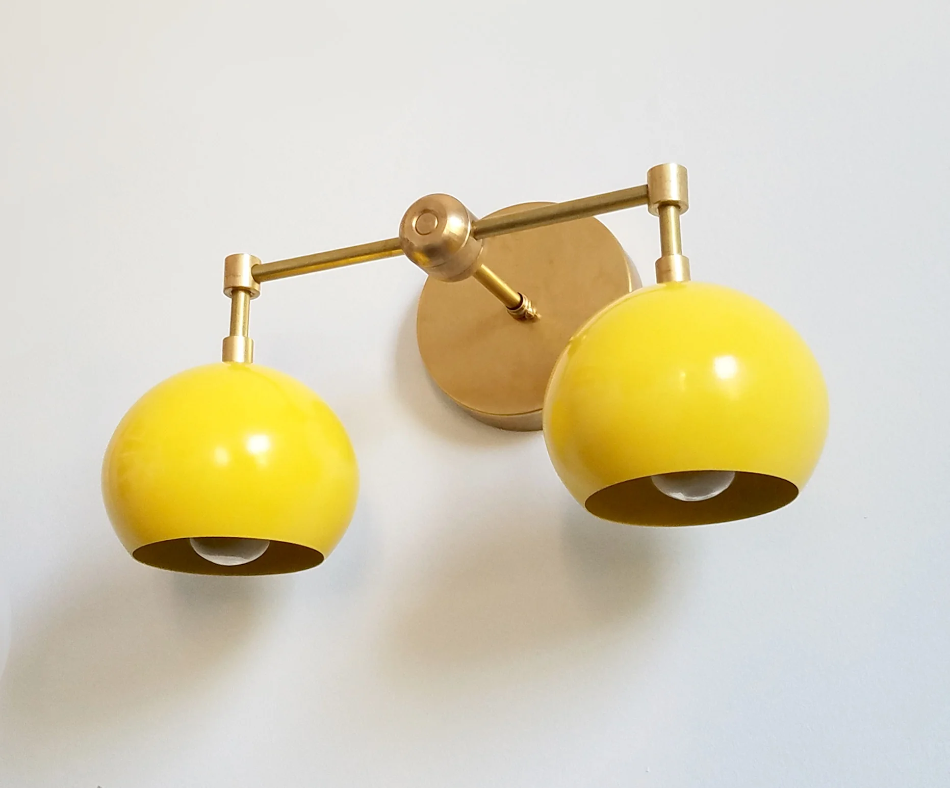 Double Loa Sconce with Sunshine Yellow Shades - Image 11