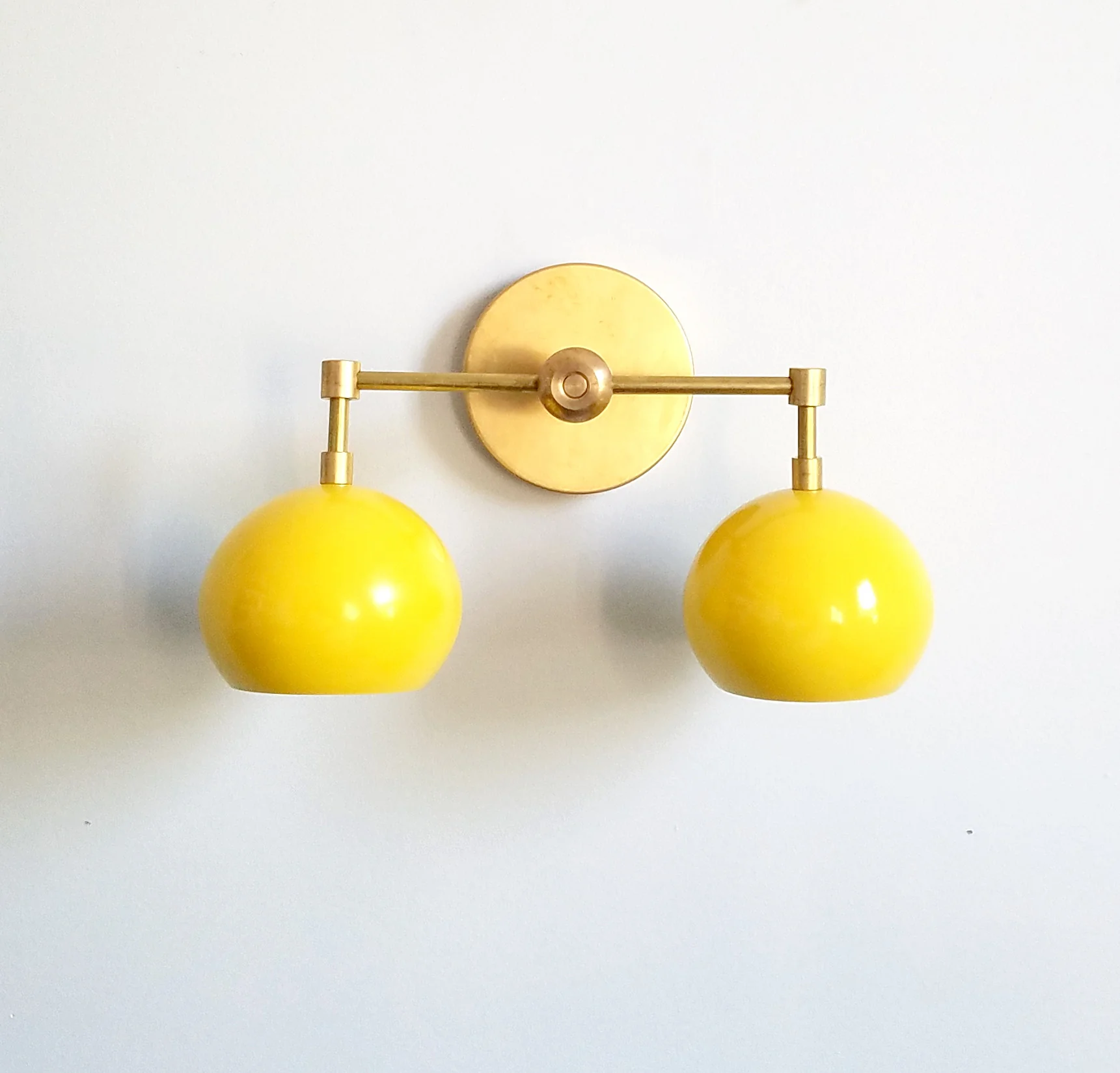 Double Loa Sconce with Sunshine Yellow Shades - Image 12