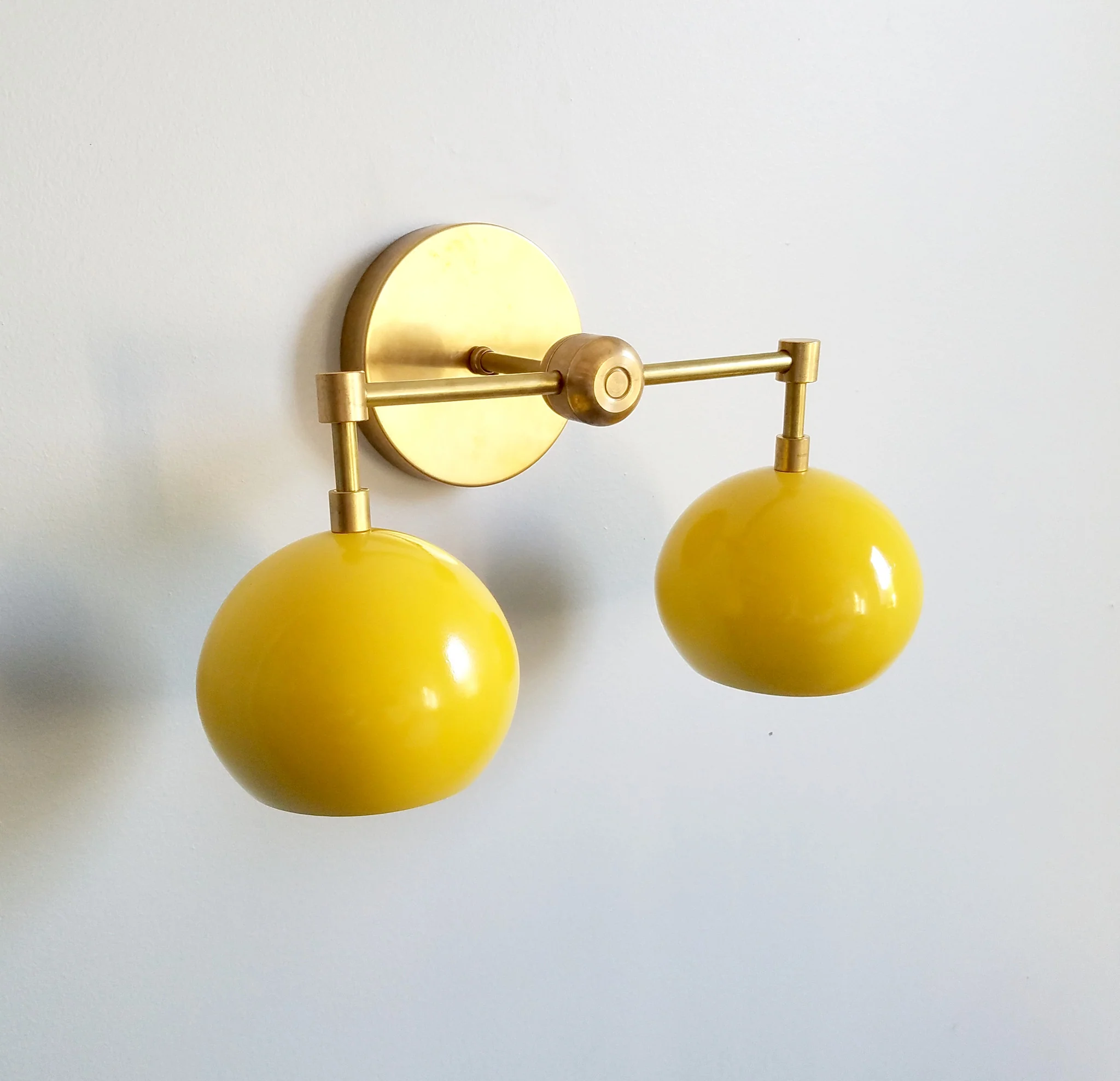 Double Loa Sconce with Sunshine Yellow Shades - Image 6