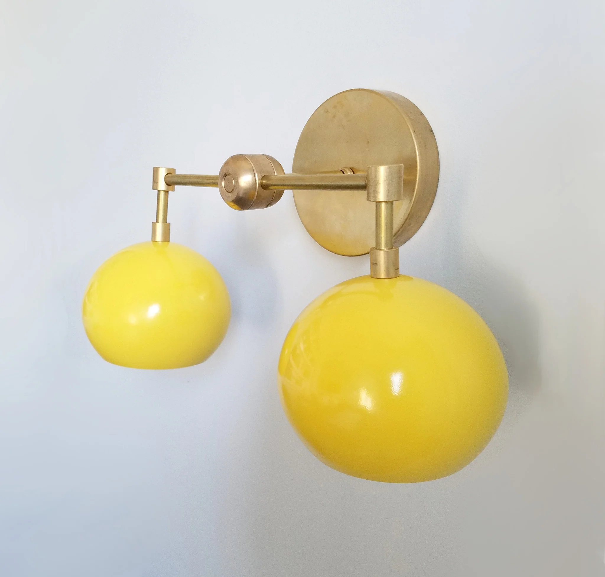 Double Loa Sconce with Sunshine Yellow Shades - Image 9