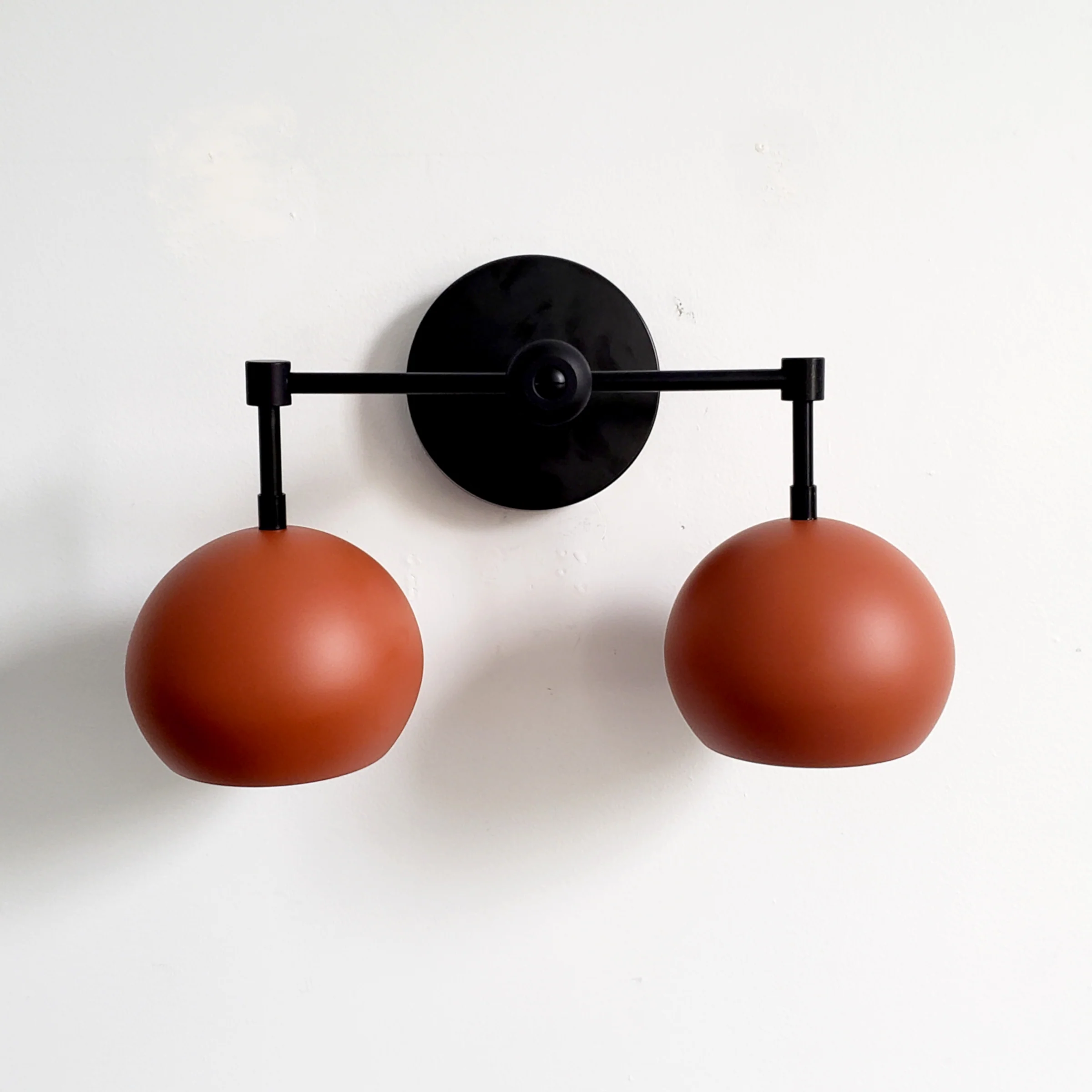Double Loa Sconce with Terra Cotta Shades - Image 4