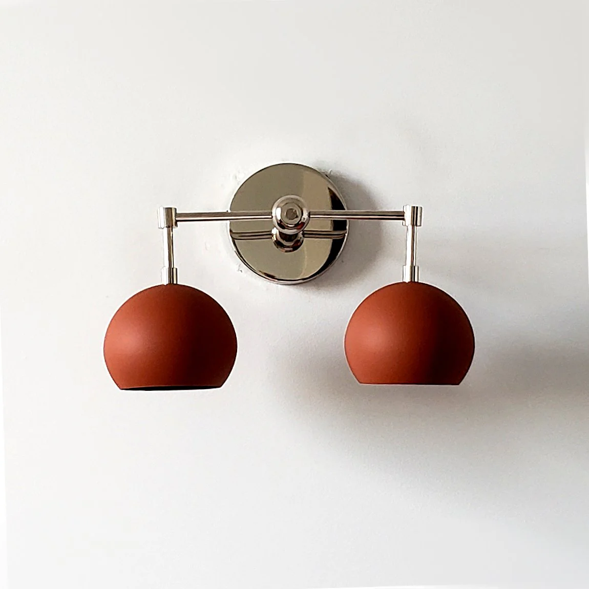 Double Loa Sconce with Terra Cotta Shades - Image 6