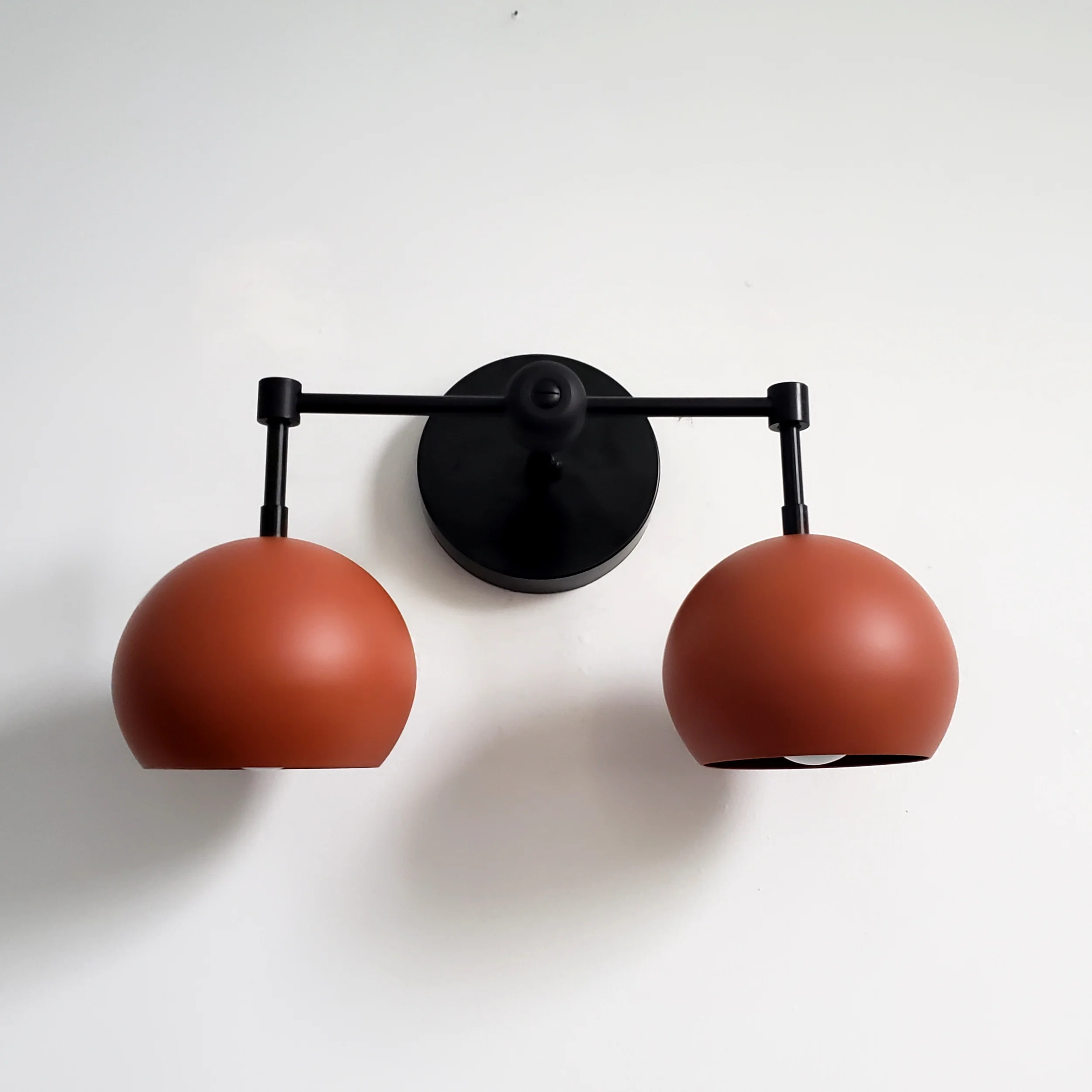 Double Loa Sconce with Terra Cotta Shades - Image 7