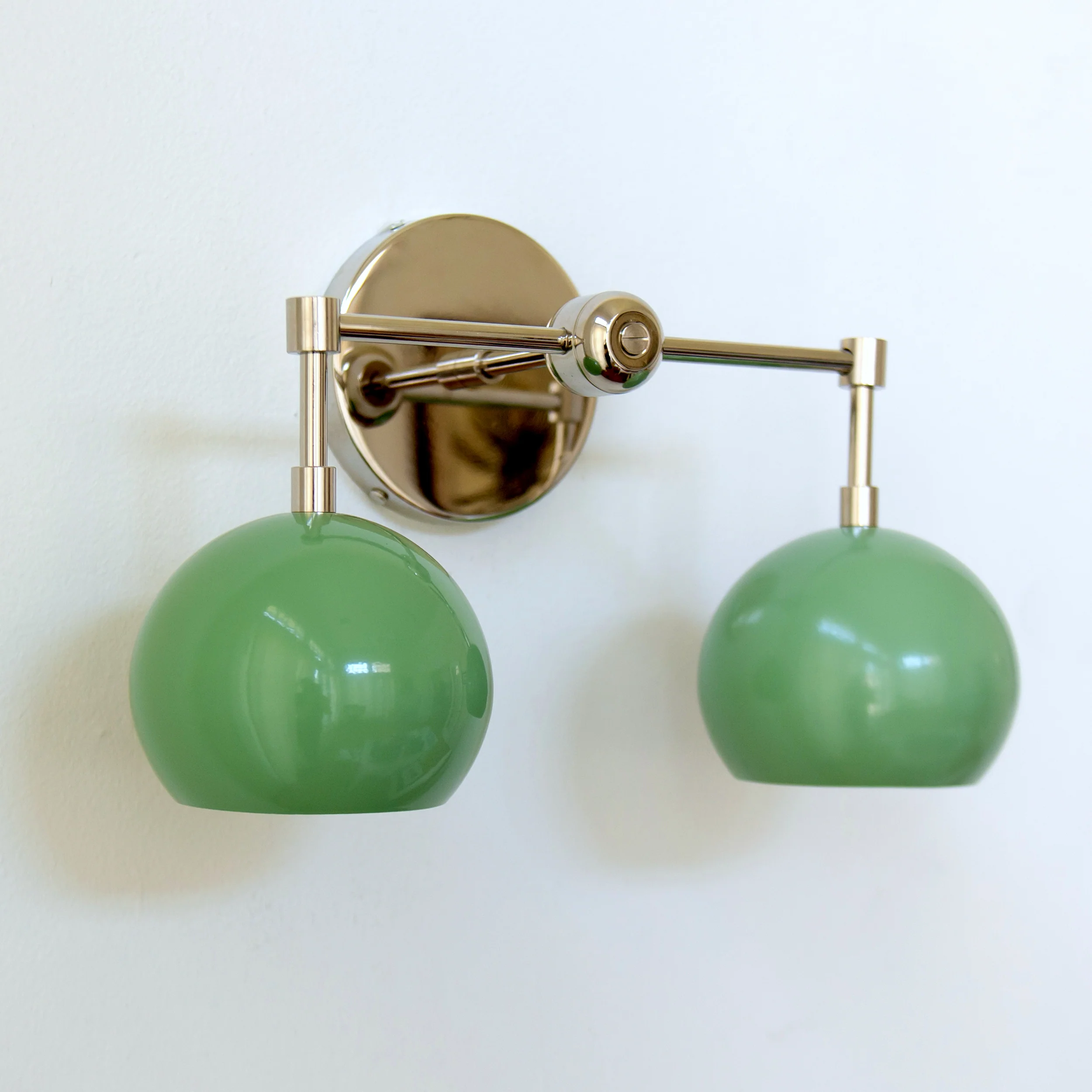 Double Loa Sconce with Vista Green Shades - Image 10