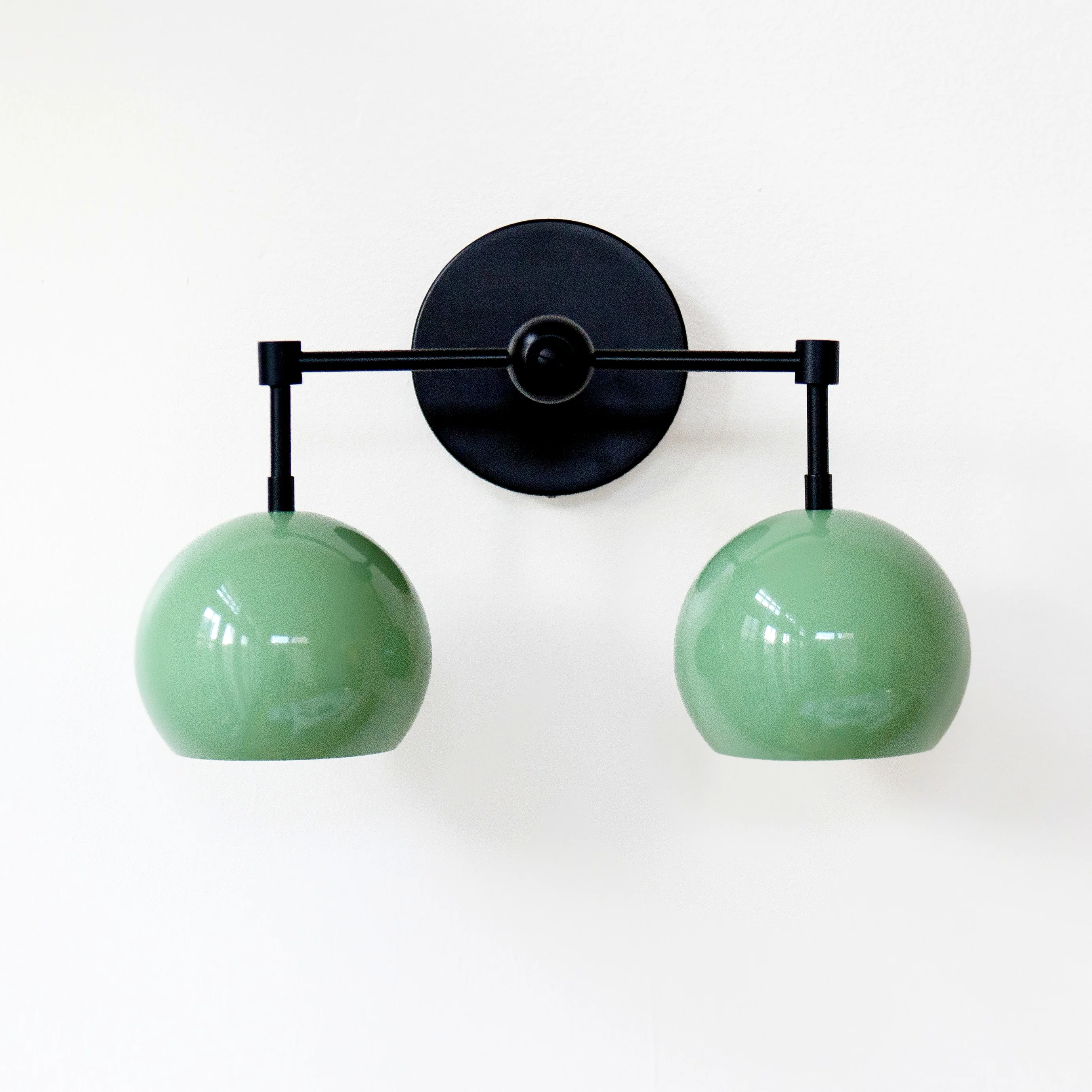 Double Loa Sconce with Vista Green Shades - Image 11
