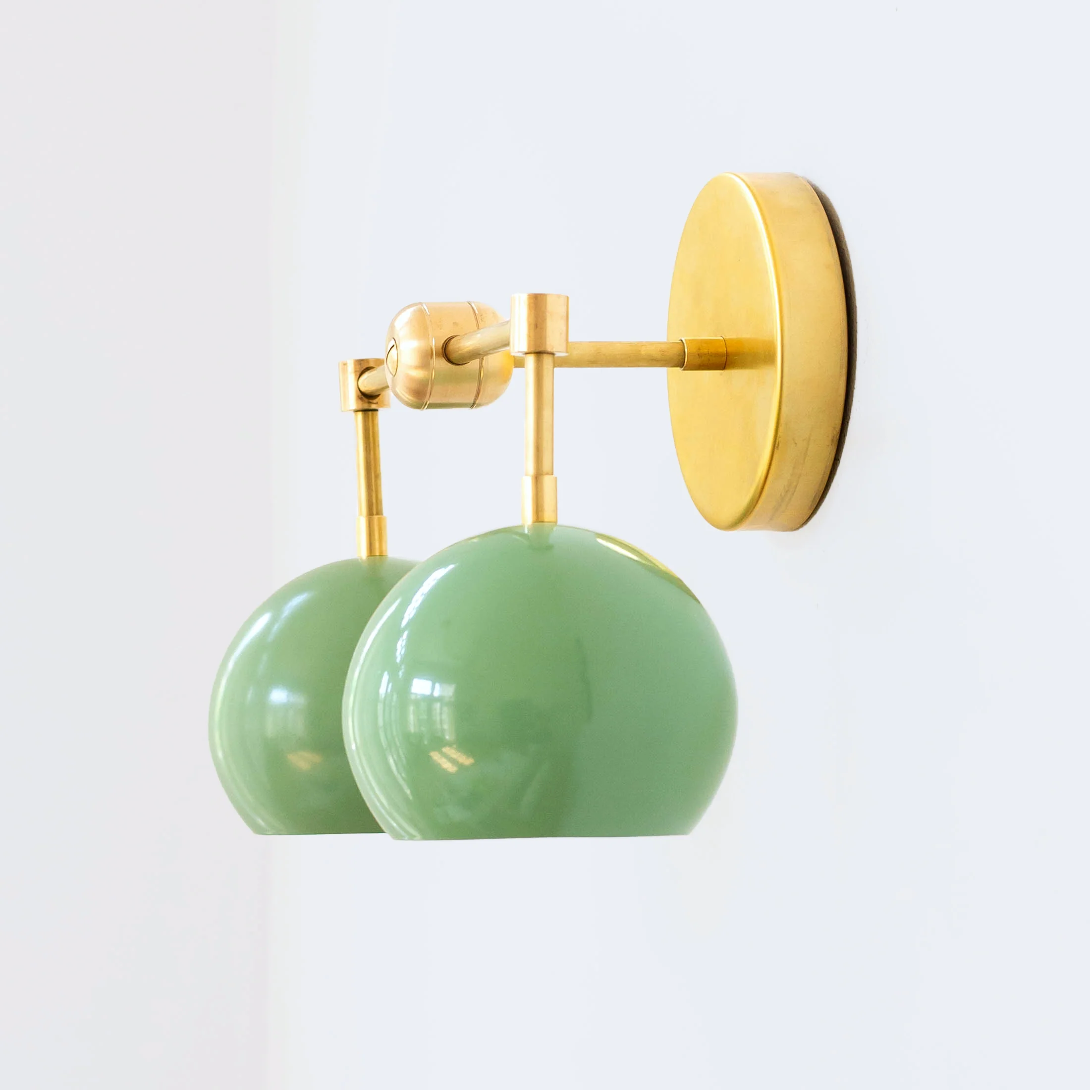 Double Loa Sconce with Vista Green Shades - Image 2
