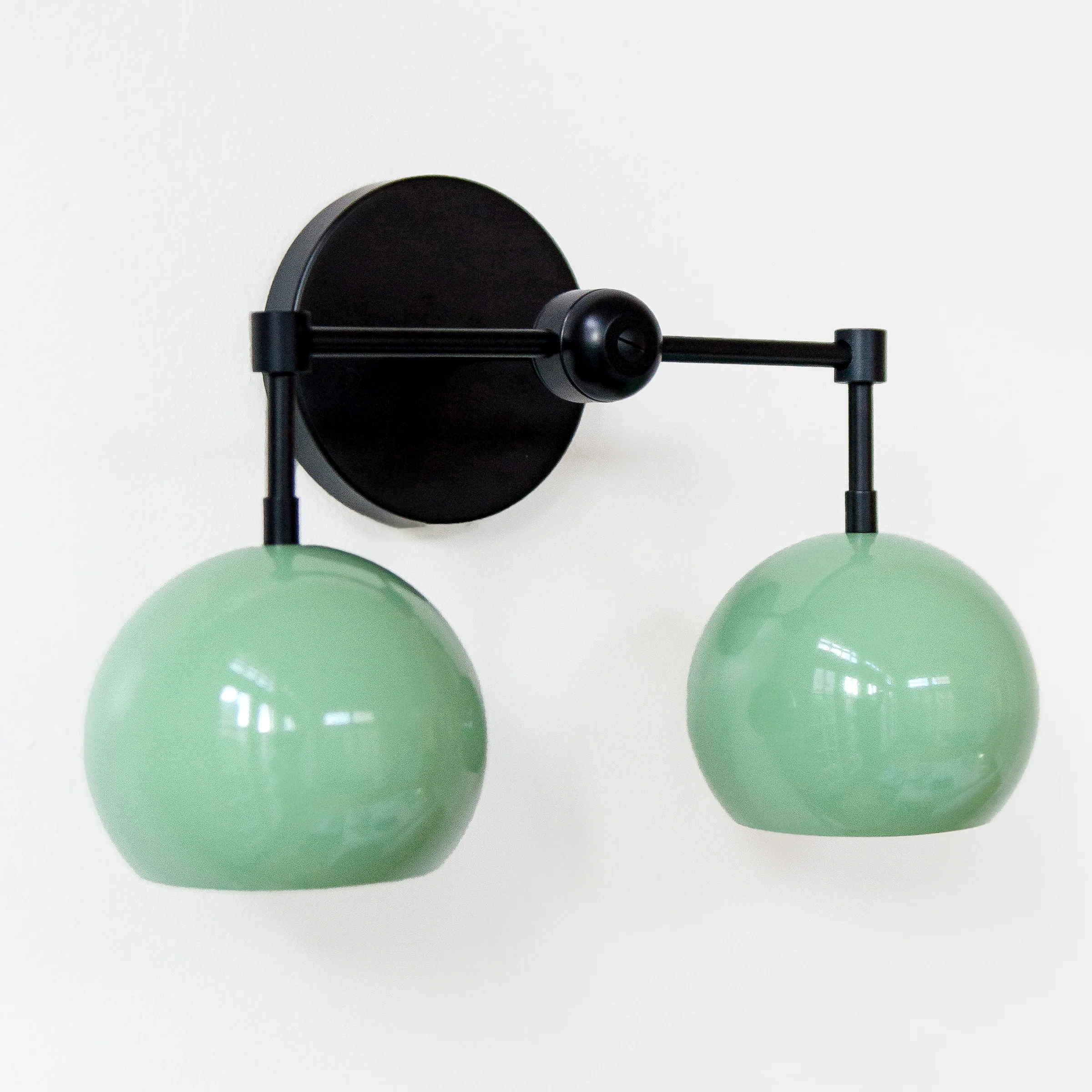 Double Loa Sconce with Vista Green Shades - Image 3