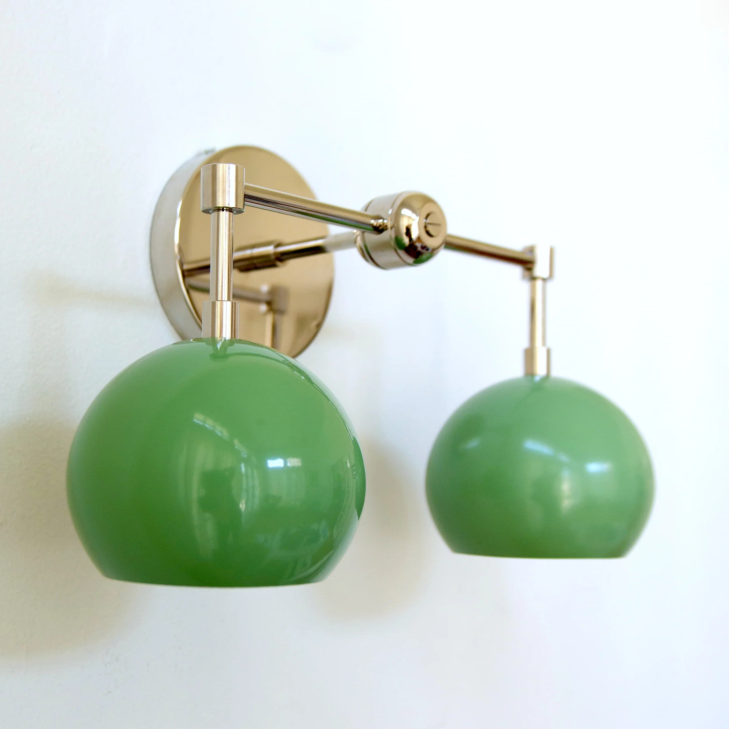 Double Loa Sconce with Vista Green Shades - Image 4