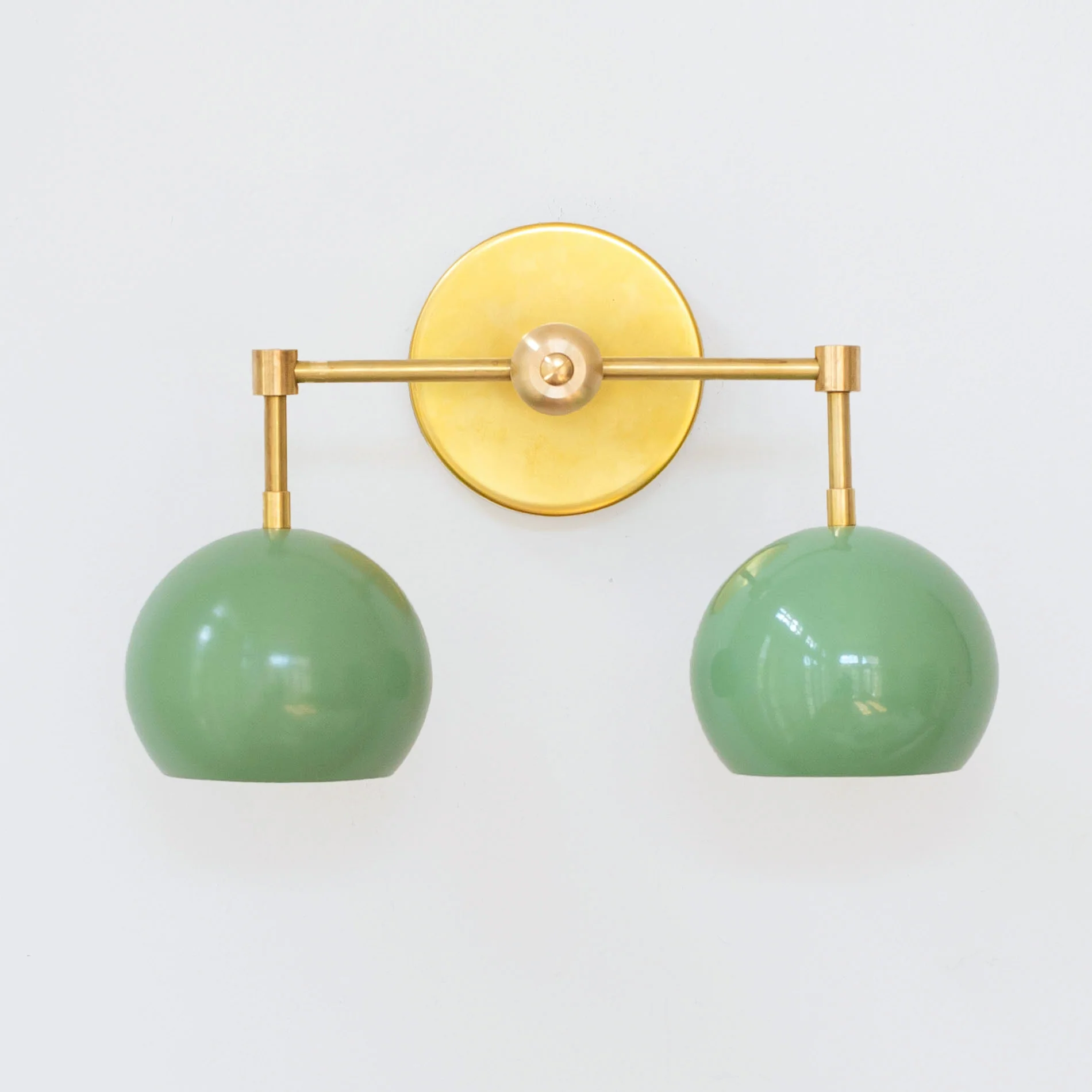 Double Loa Sconce with Vista Green Shades - Image 5