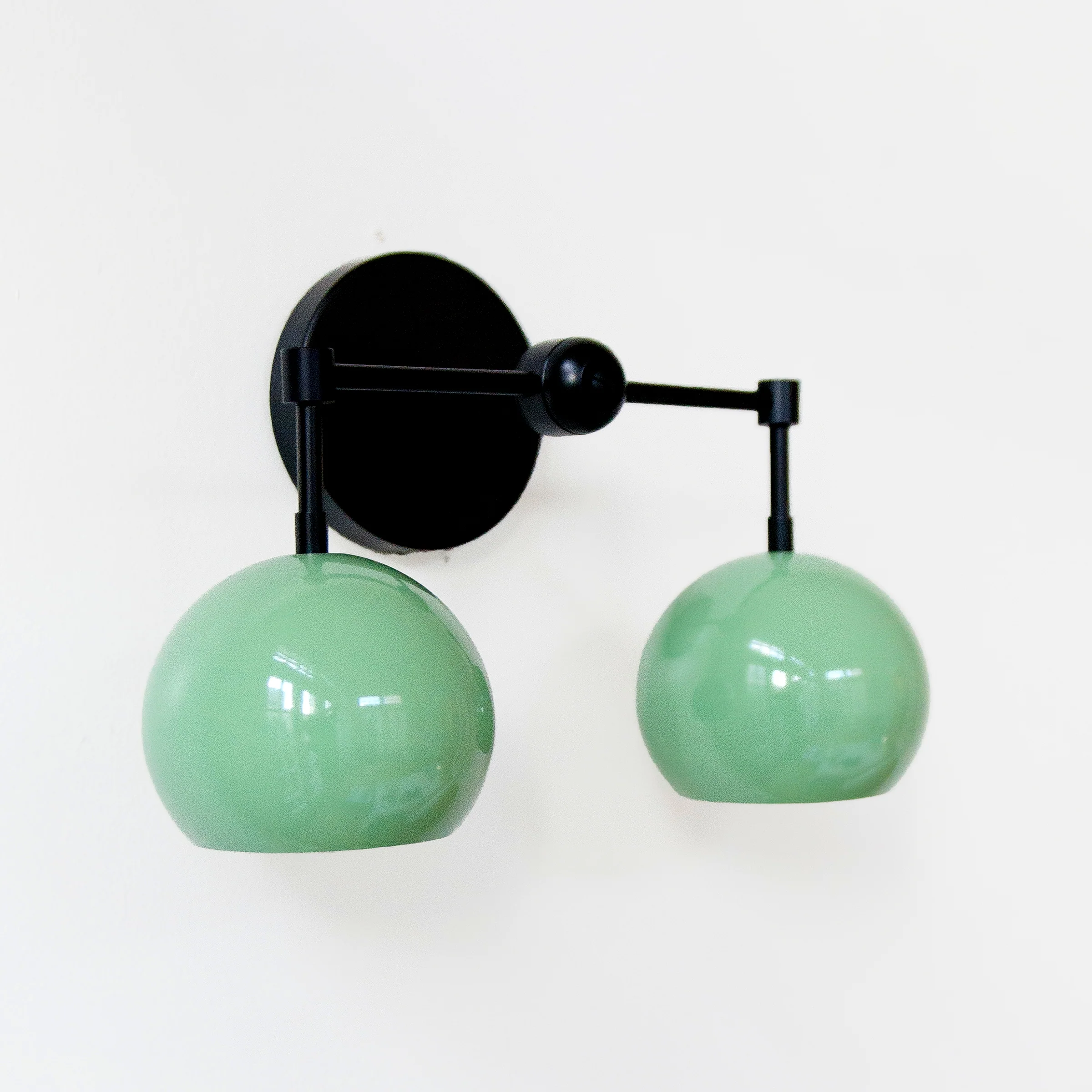 Double Loa Sconce with Vista Green Shades - Image 6