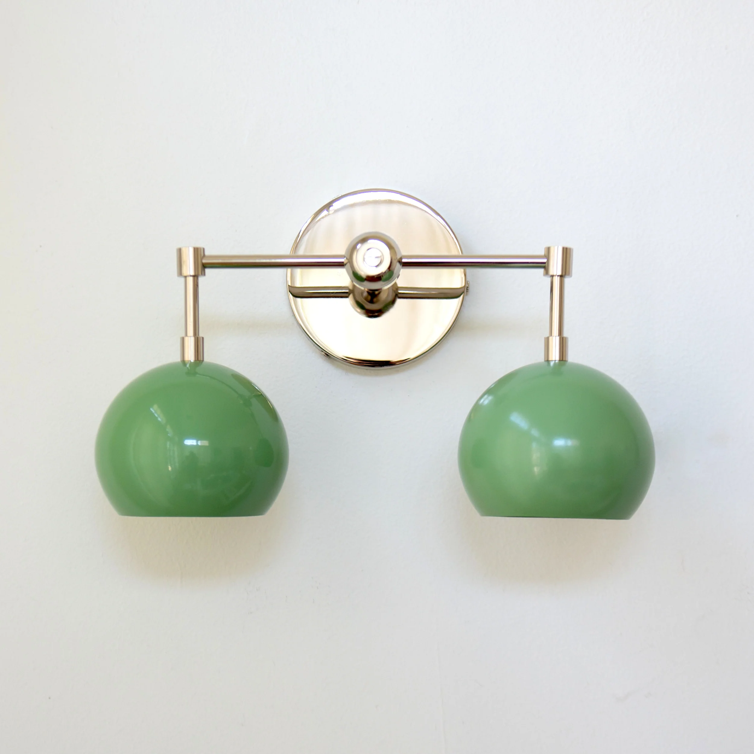 Double Loa Sconce with Vista Green Shades - Image 7