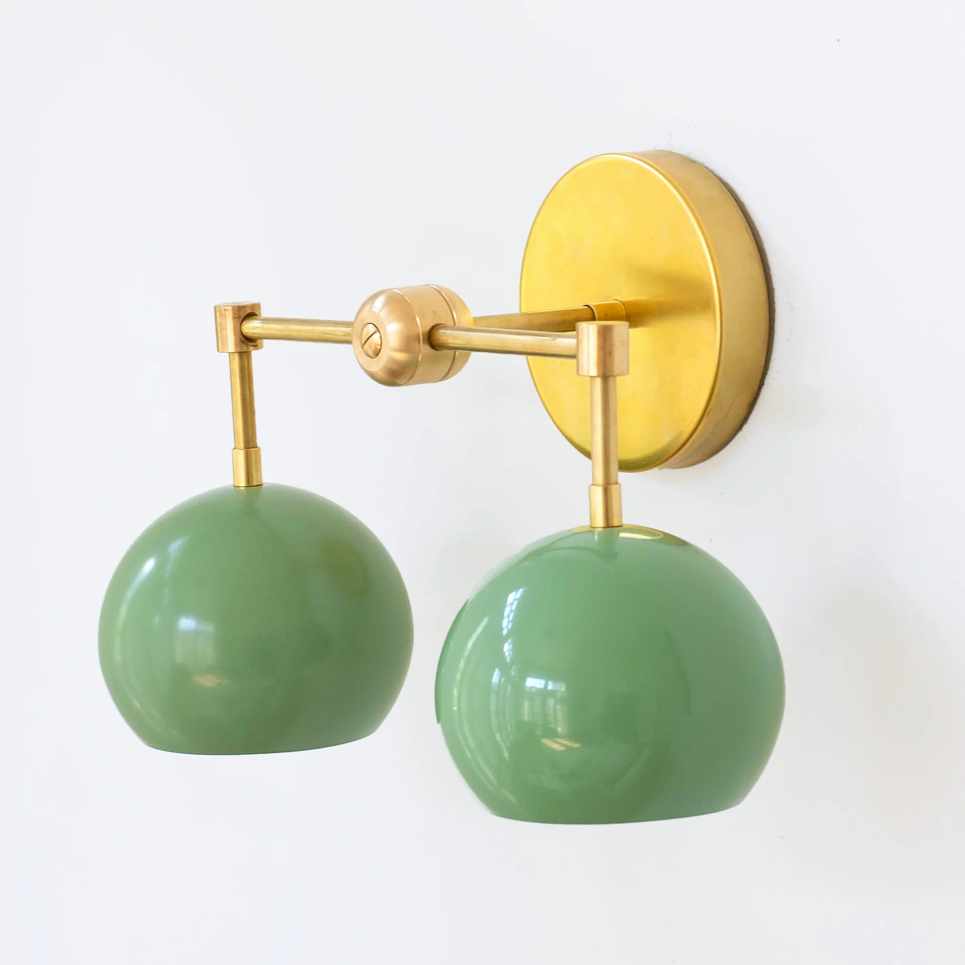 Double Loa Sconce with Vista Green Shades - Image 8