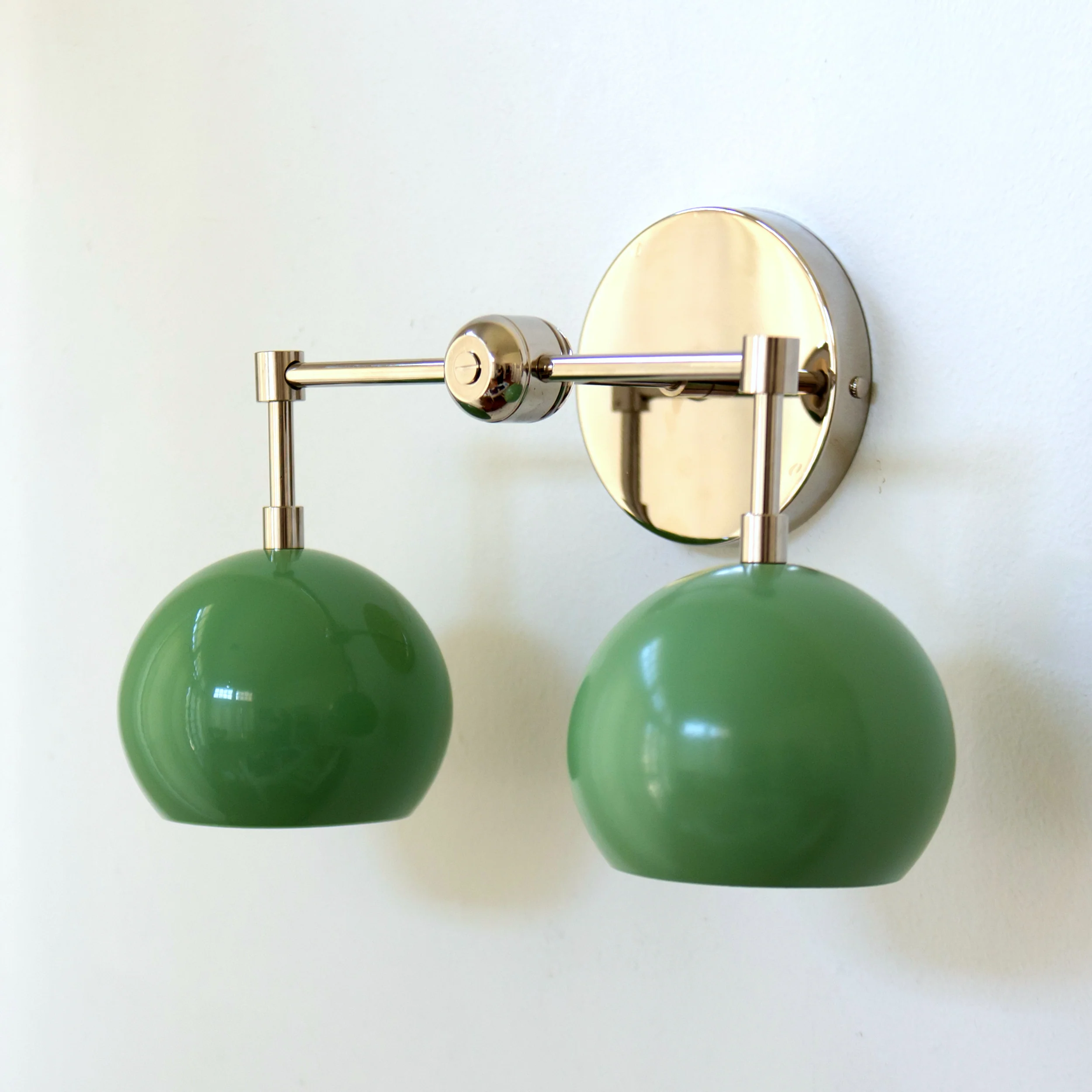 Double Loa Sconce with Vista Green Shades - Image 9