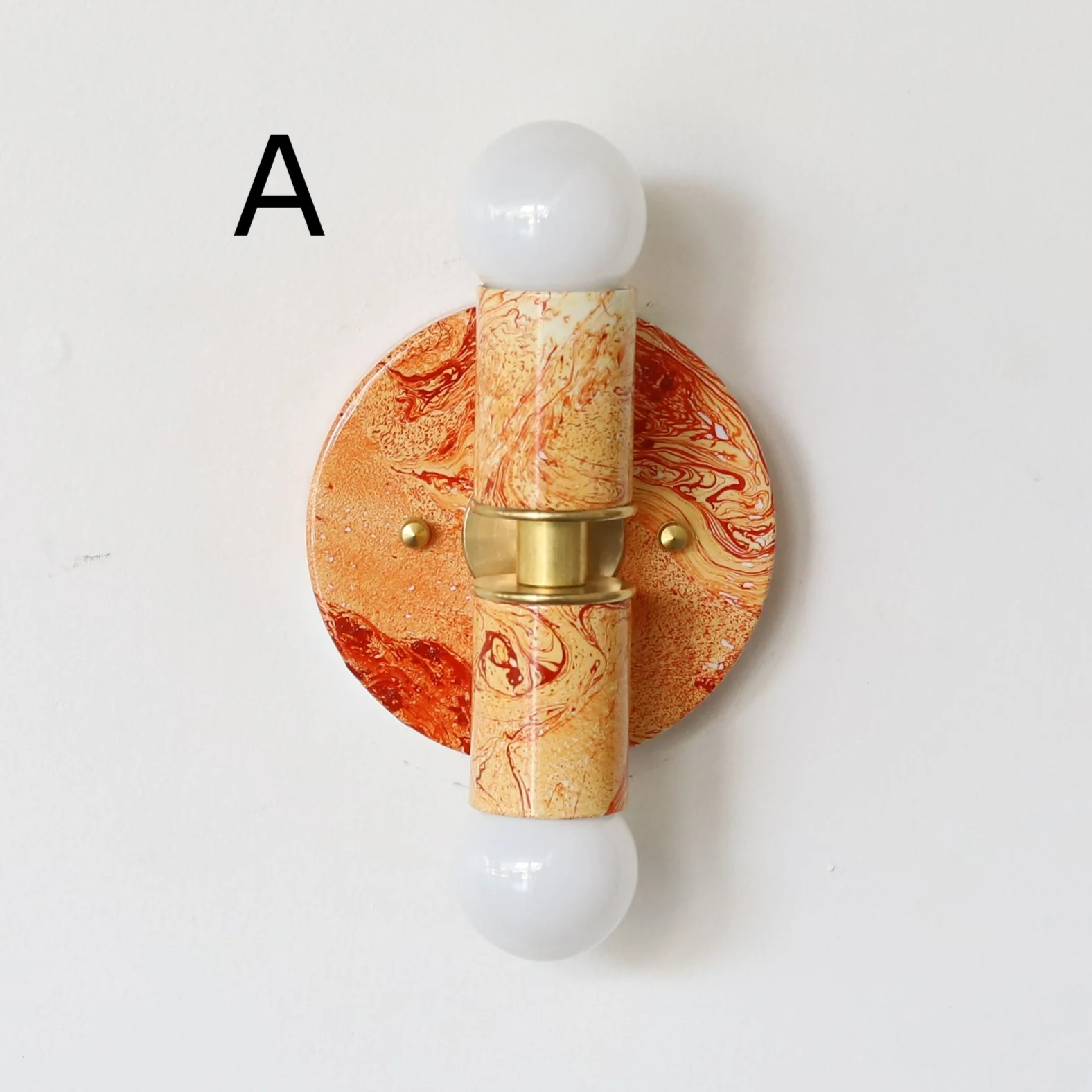 Flame & White Marbled Thalia Sconces - Image 2