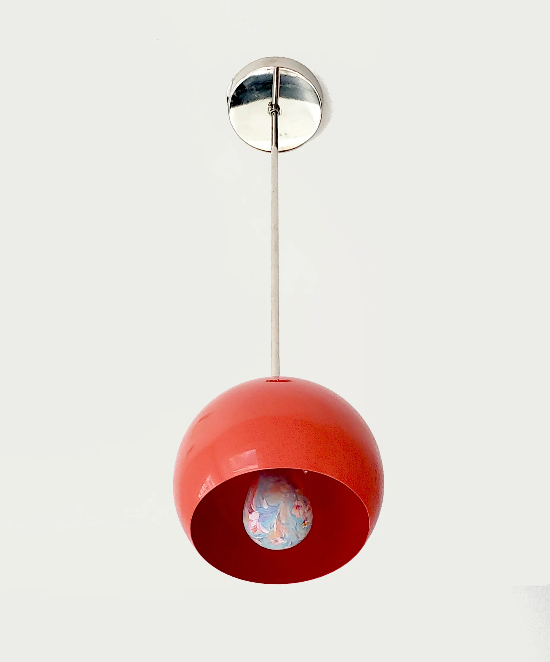 Large Loa Pendant with Flame Orange Shade - Image 2