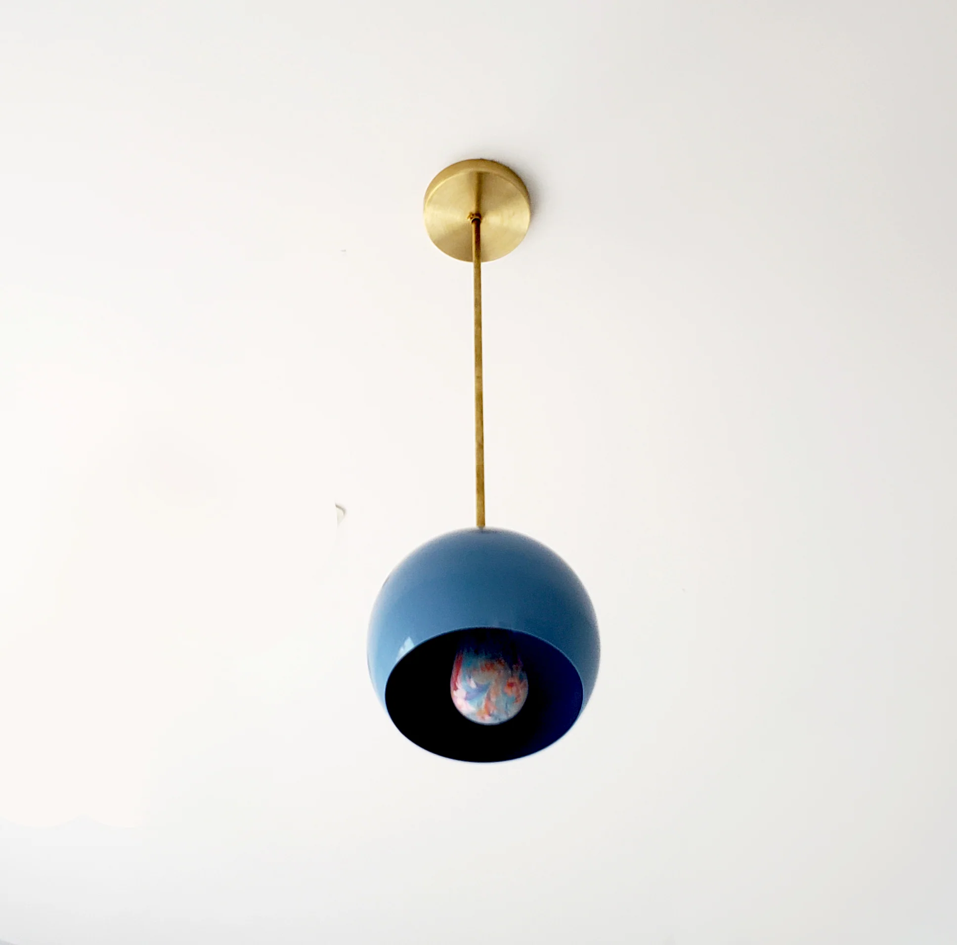 Large Loa Pendant with Hydrangea Blue Shade - Image 7