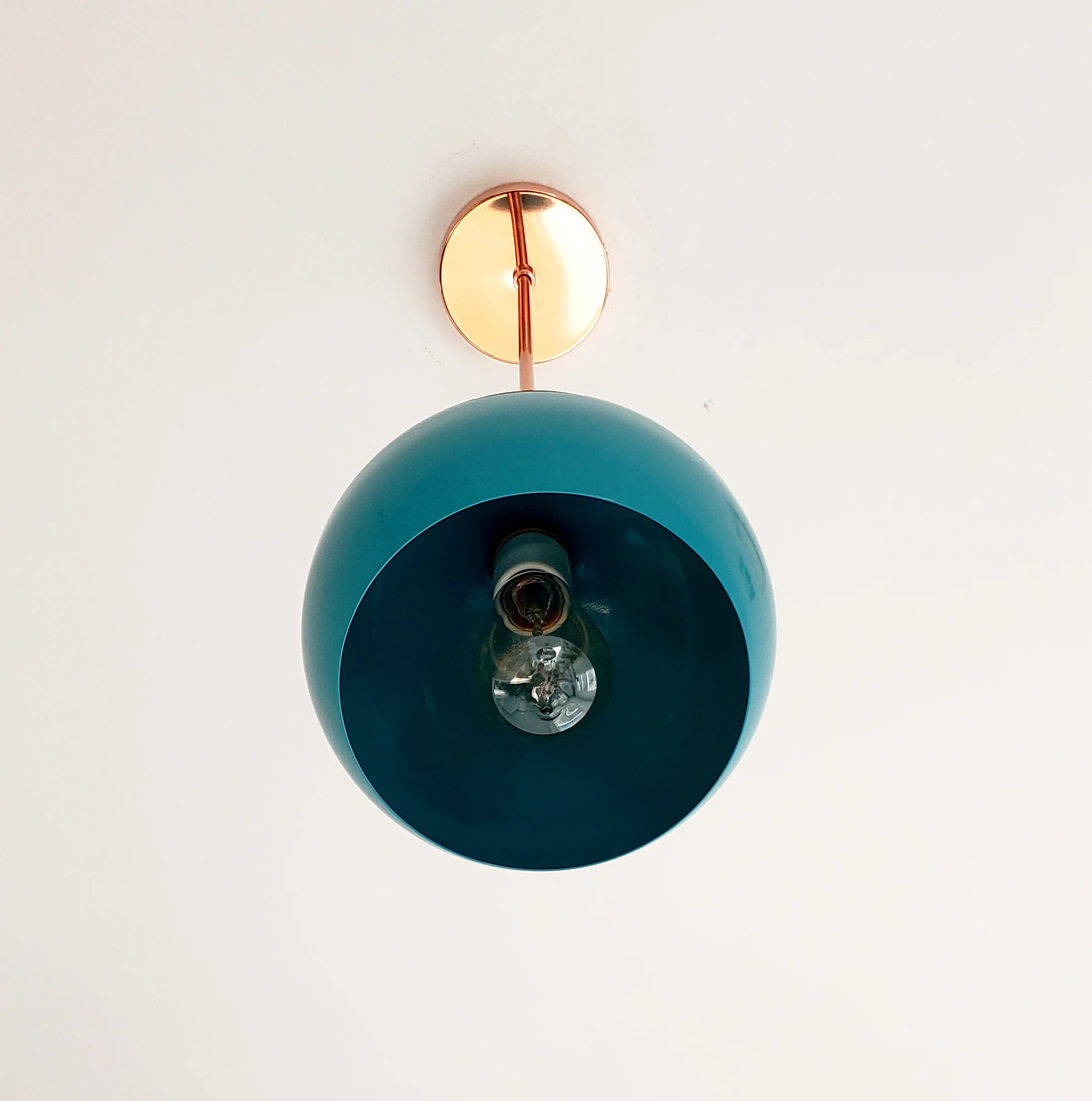 Large Loa Pendant with Teal Shade
