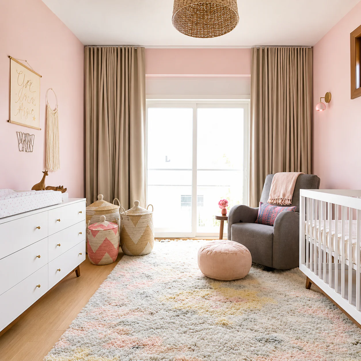 Loa Sconce with Blush Pink Shade - Image 5