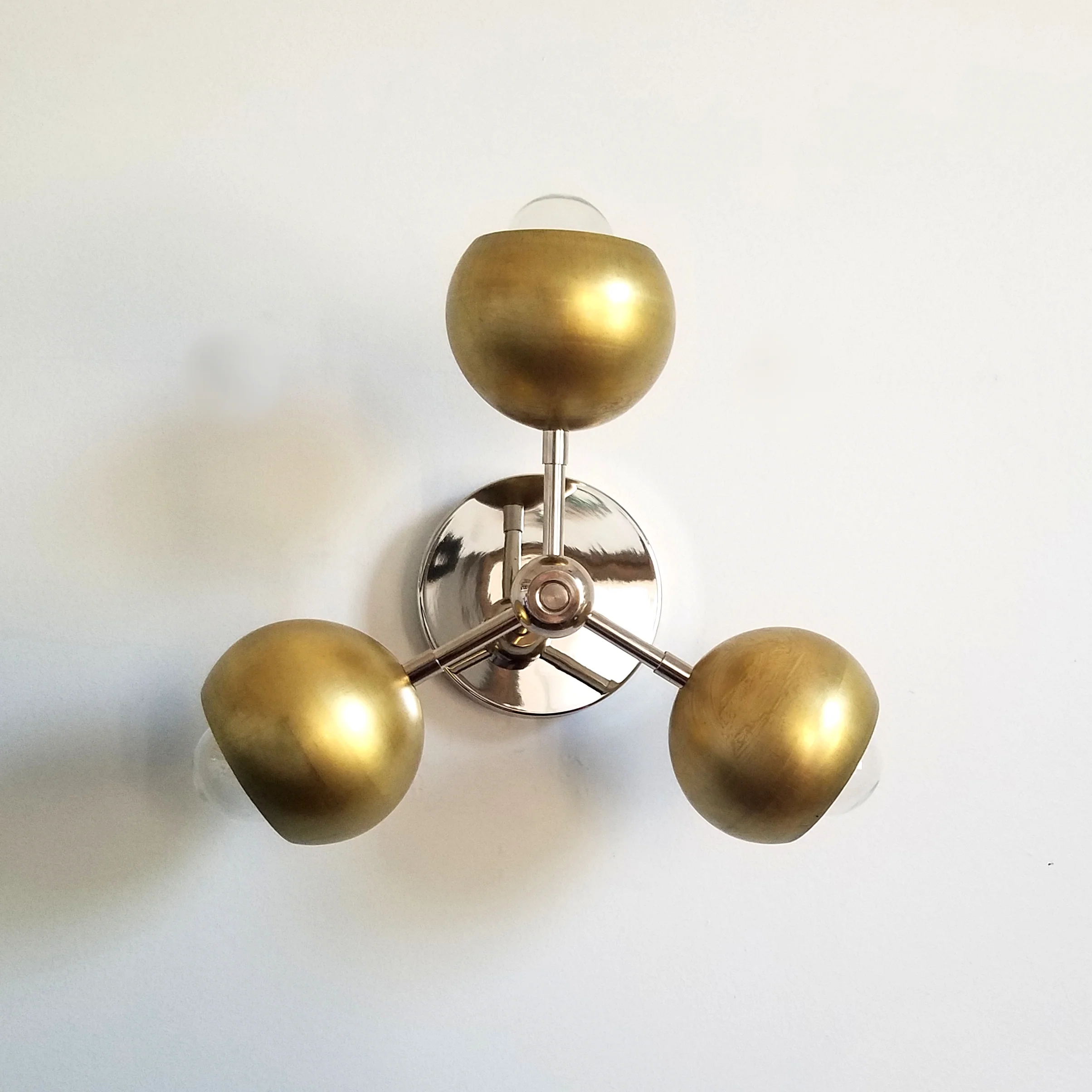 Mini Loa Bicycle Club Sconce or Flushmount with Brass Shades - Image 2
