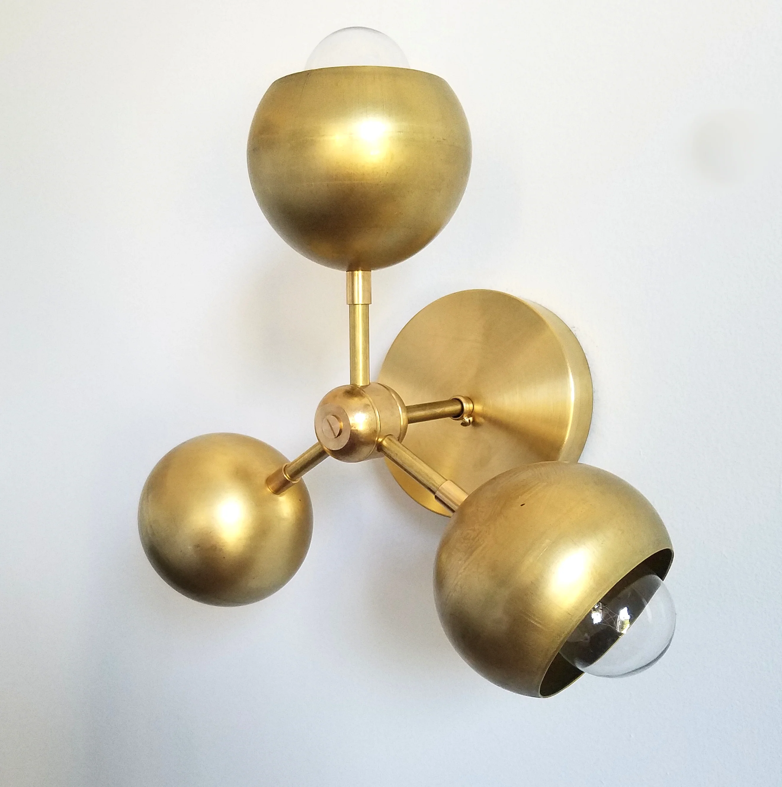 Mini Loa Bicycle Club Sconce or Flushmount with Brass Shades - Image 3