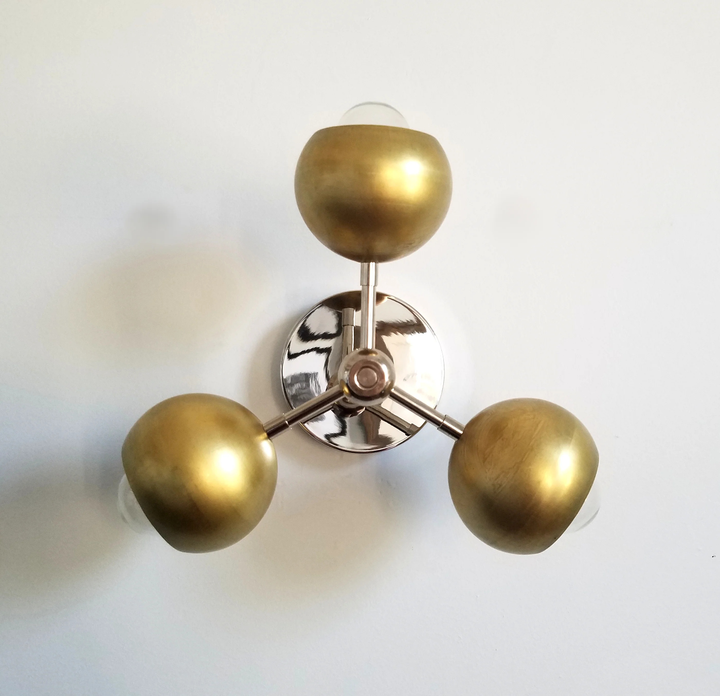 Mini Loa Bicycle Club Sconce or Flushmount with Brass Shades - Image 4