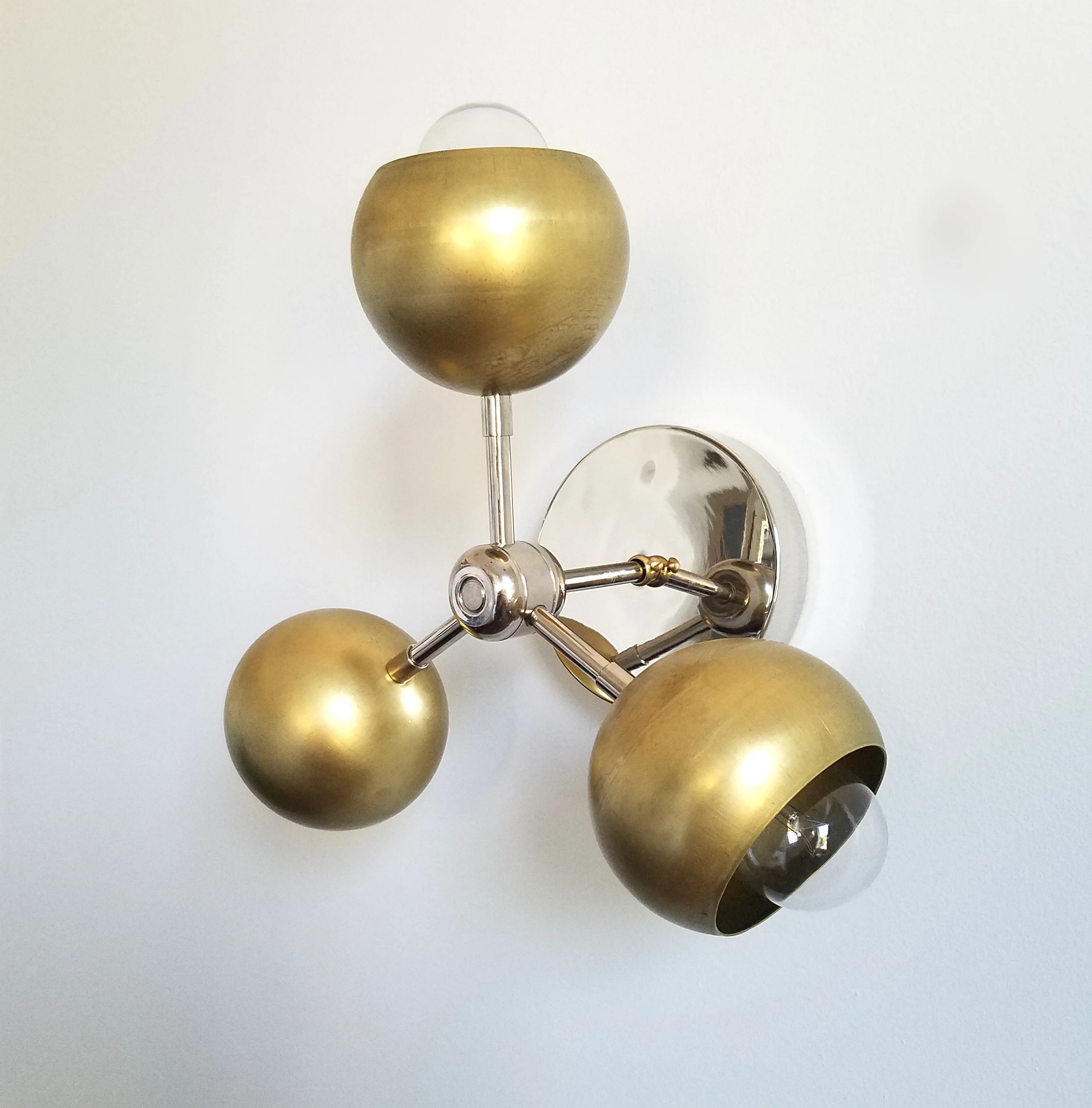 Mini Loa Bicycle Club Sconce or Flushmount with Brass Shades - Image 7