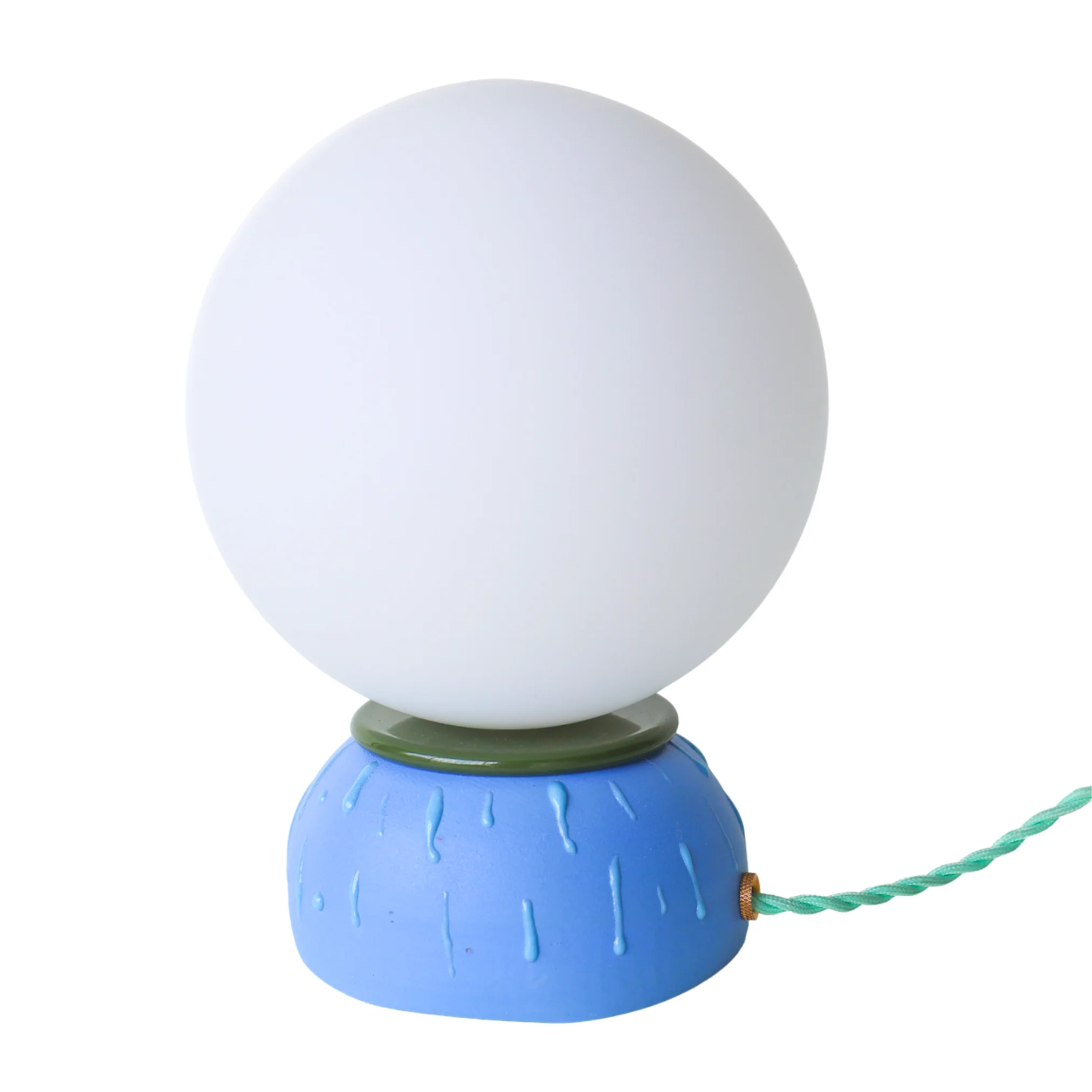 Olive & Blue Drip Table Lamp - One of One - Image 2