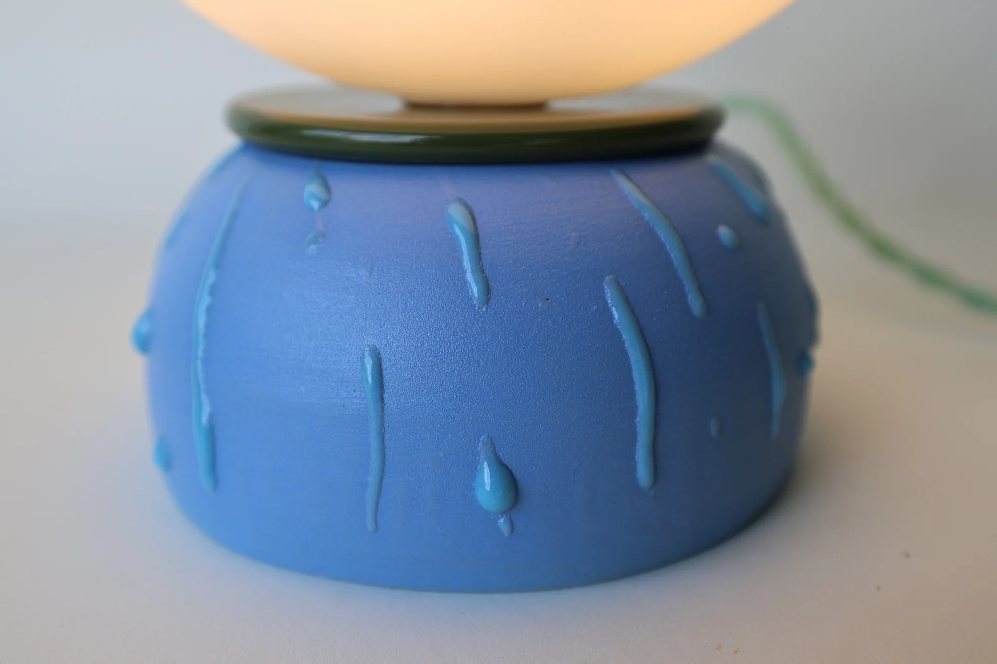 Olive & Blue Drip Table Lamp - One of One - Image 3