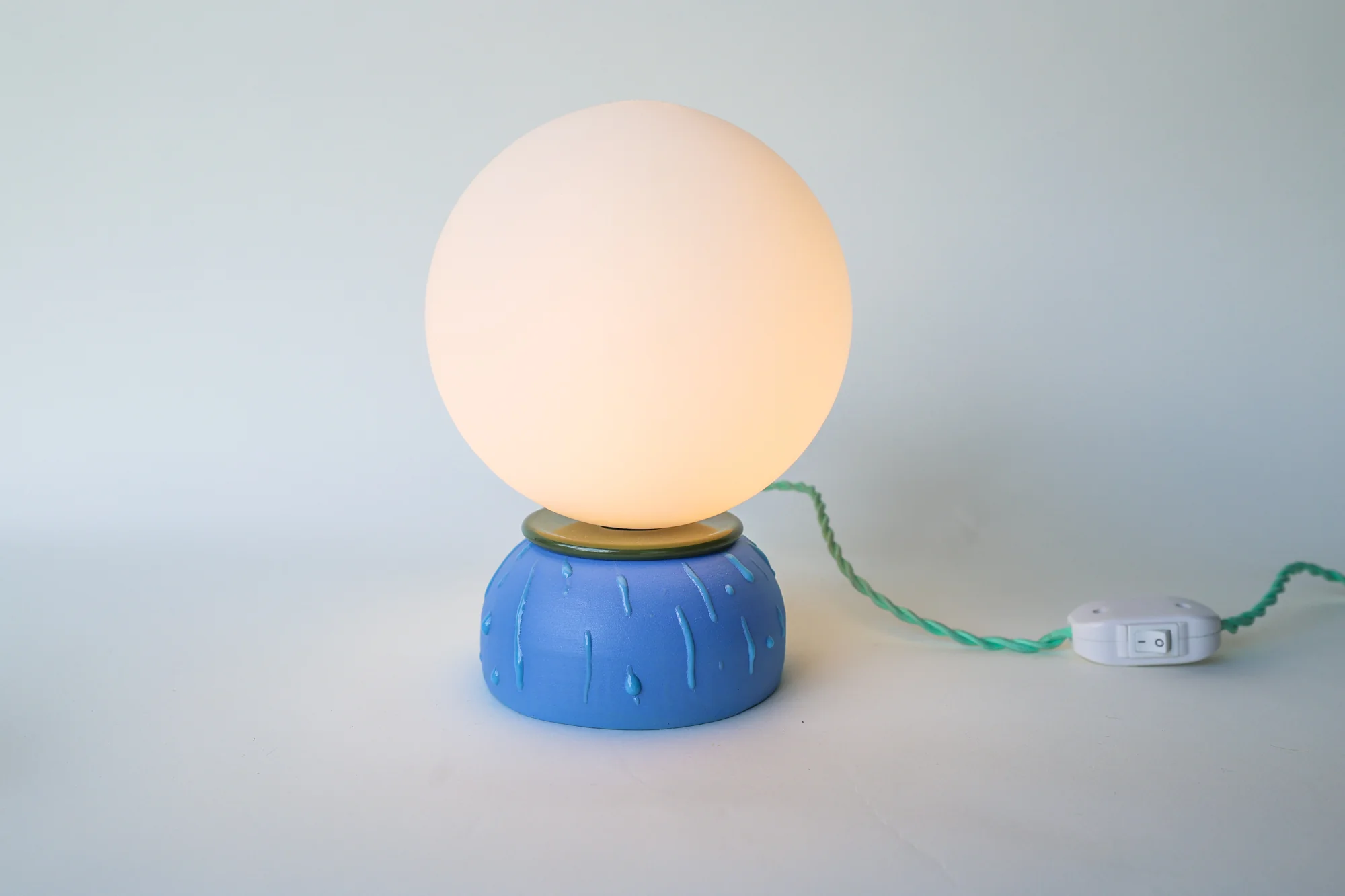 Olive & Blue Drip Table Lamp - One of One - Image 4