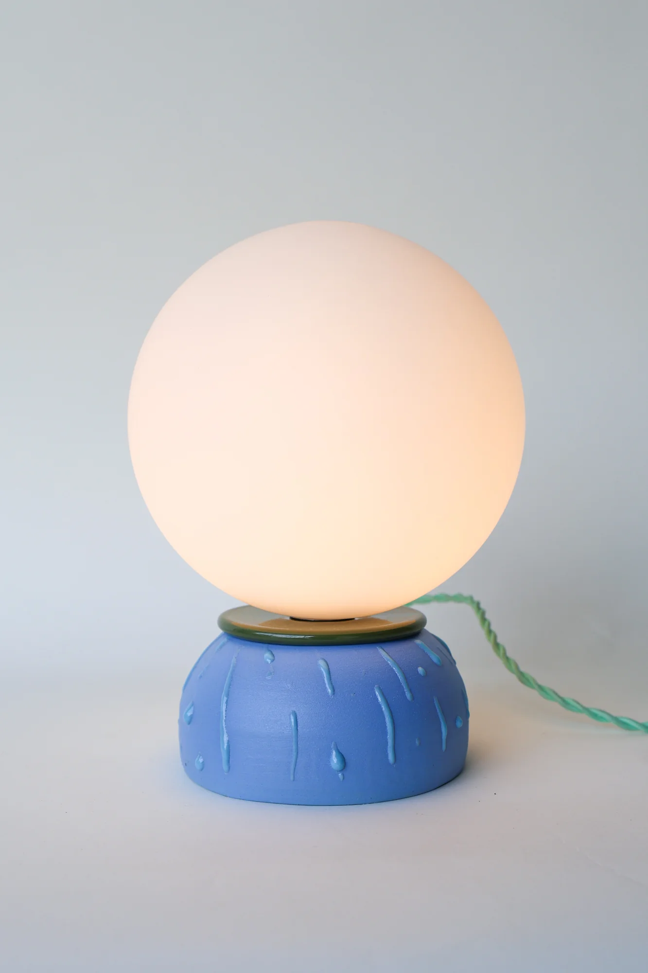 Olive & Blue Drip Table Lamp - One of One - Image 5