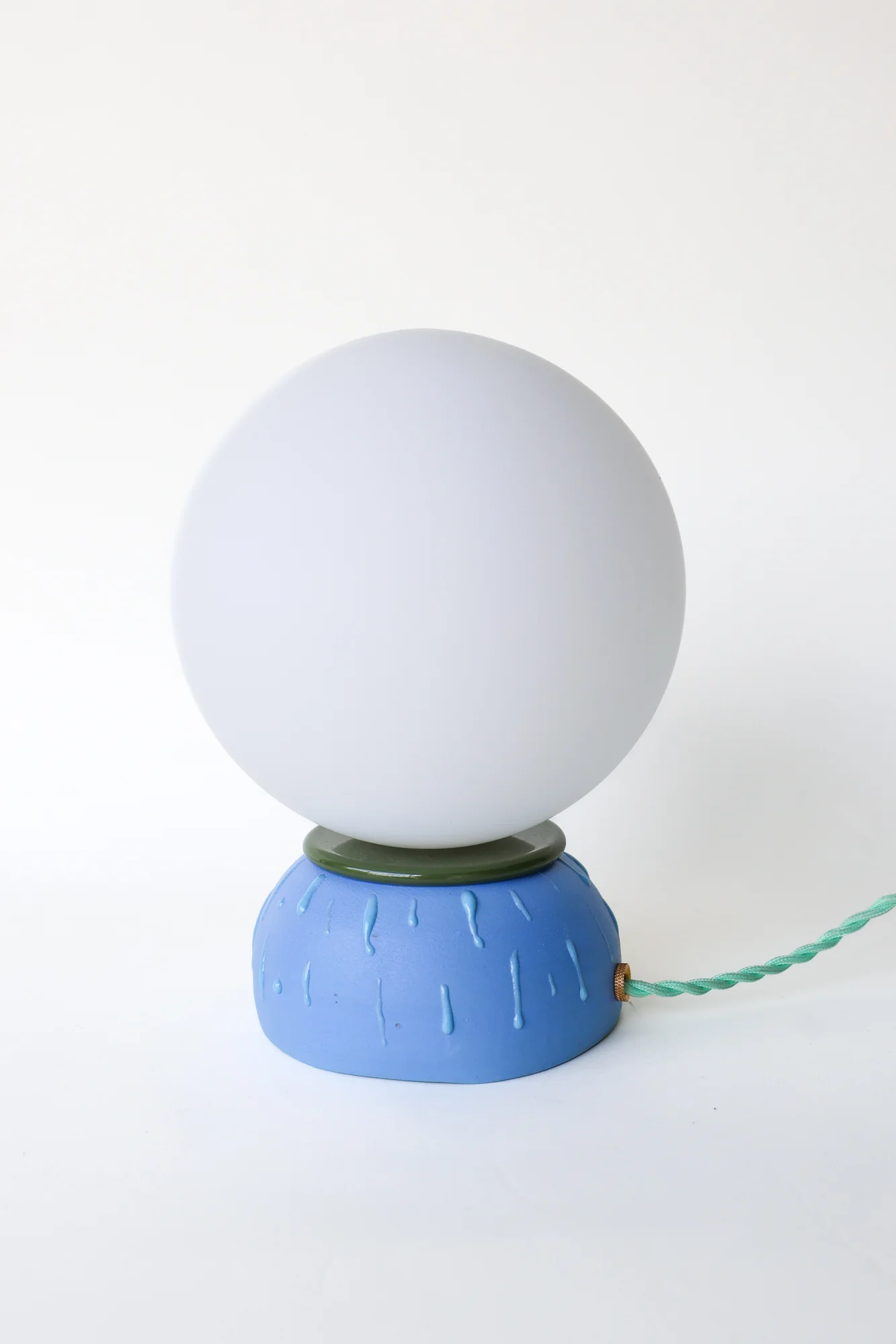 Olive & Blue Drip Table Lamp - One of One - Image 6