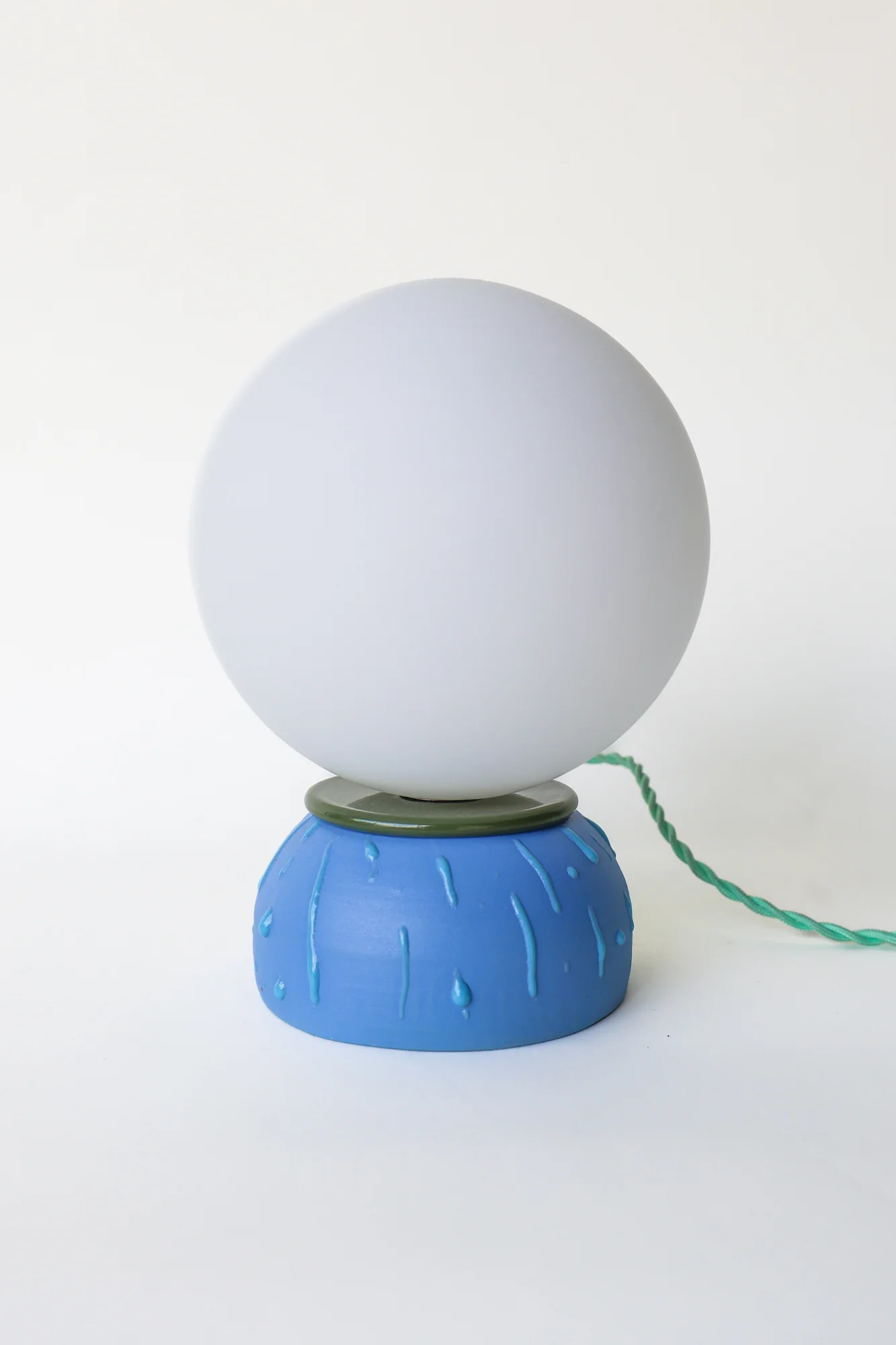 Olive & Blue Drip Table Lamp - One of One - Image 7