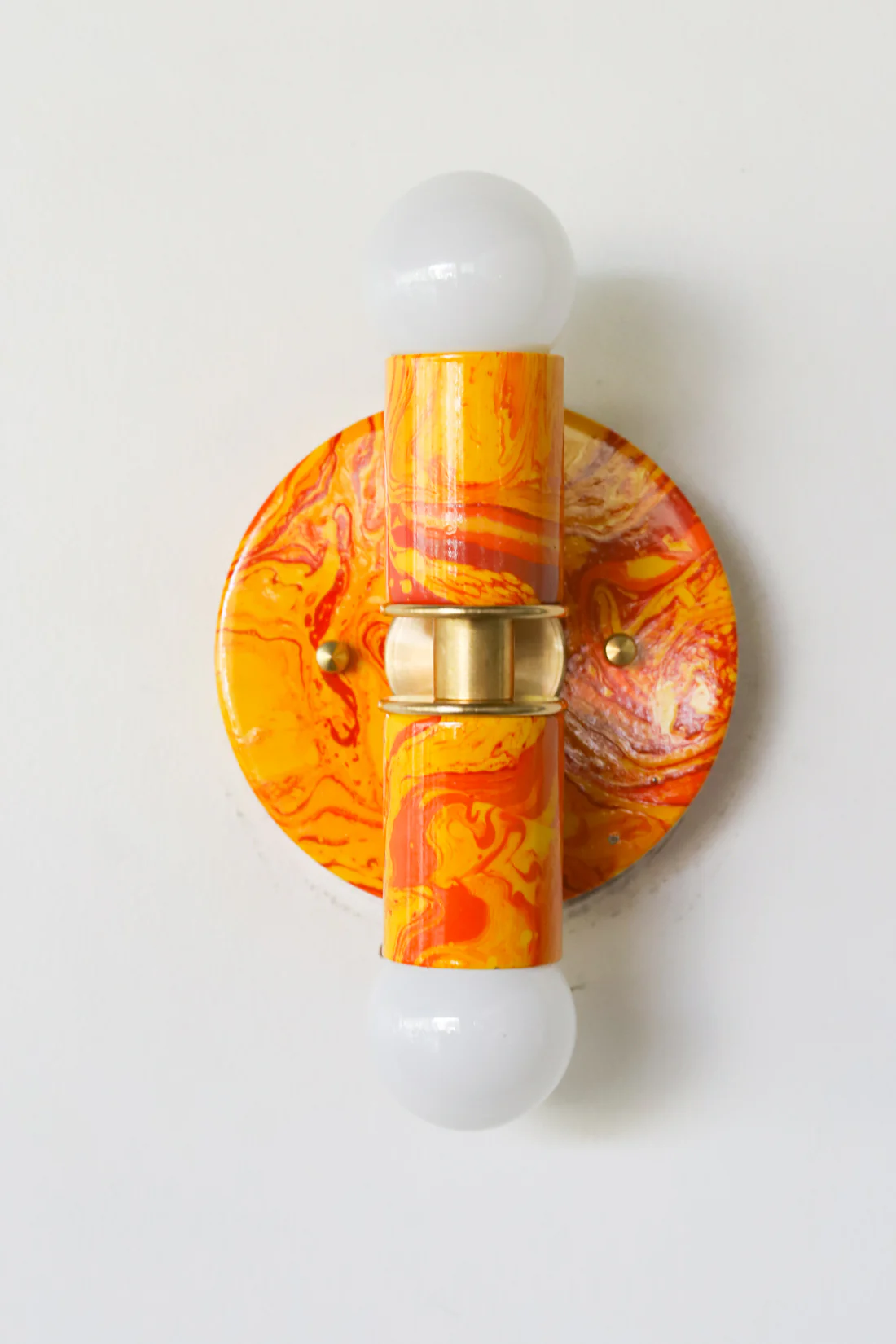 Orange Marbled Small Thalia Sconce - Image 13