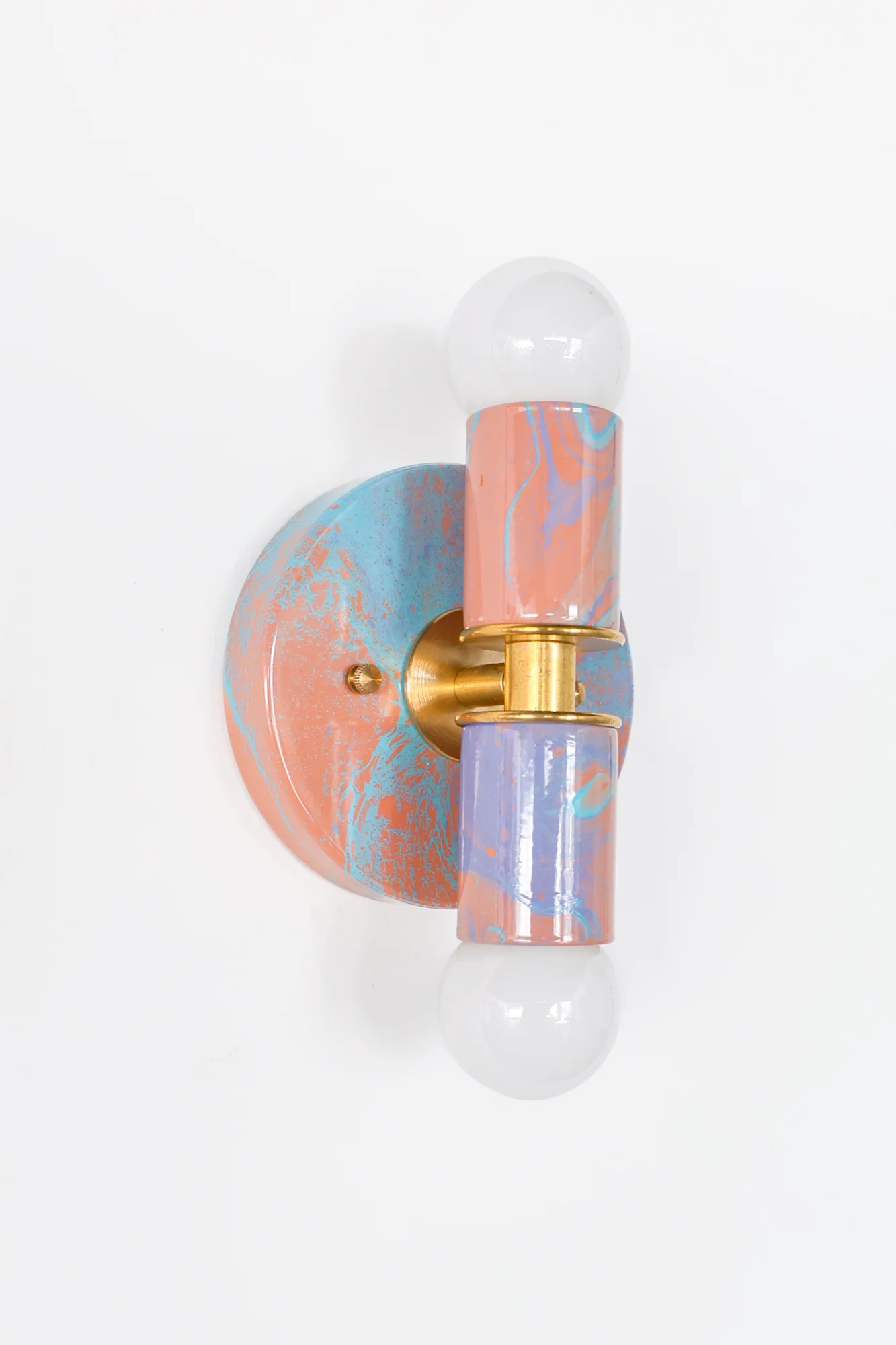 Peach, Lavender, & Light Blue Marbled Small Thalia Sconces - Image 13