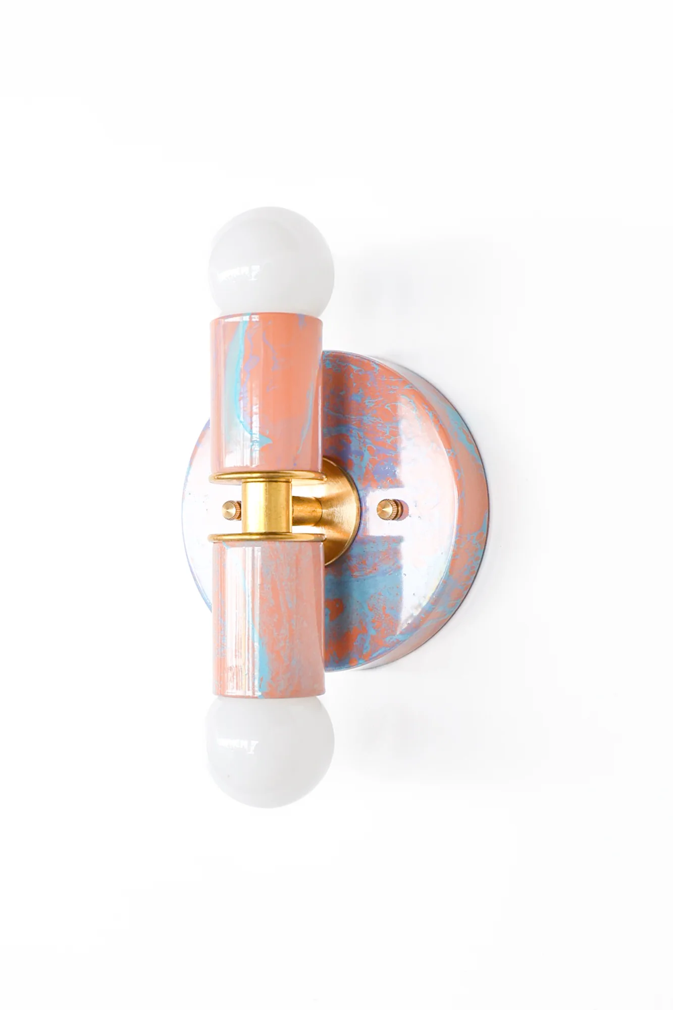 Peach, Lavender, & Light Blue Marbled Small Thalia Sconces - Image 18
