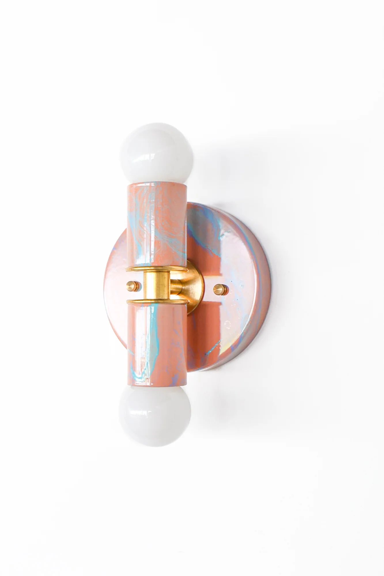 Peach, Lavender, & Light Blue Marbled Small Thalia Sconces - Image 20