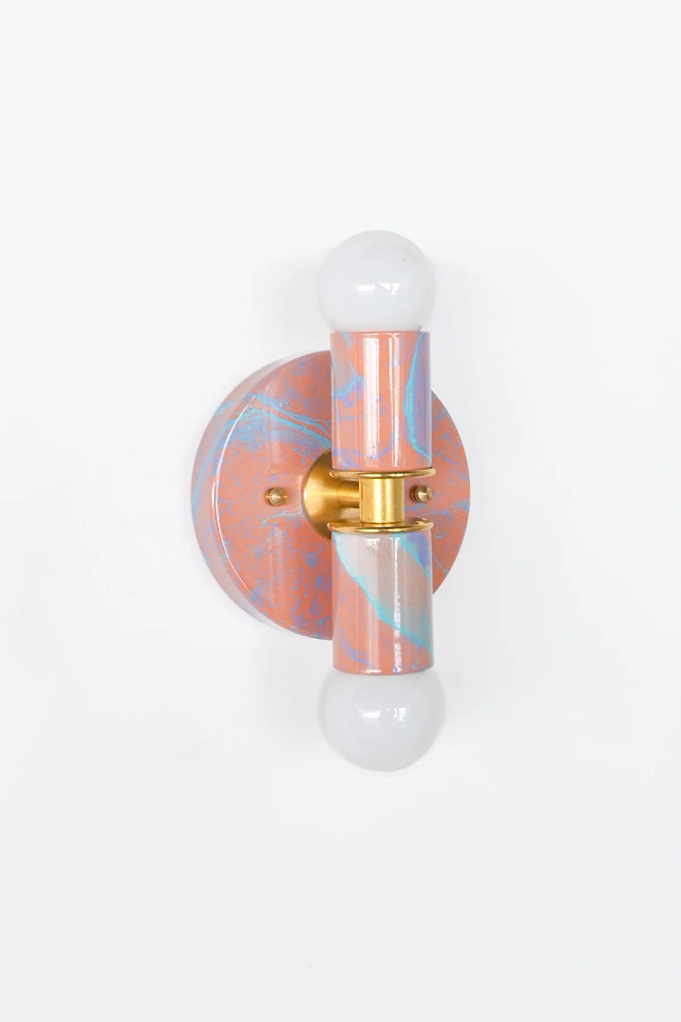 Peach, Lavender, & Light Blue Marbled Small Thalia Sconces - Image 21