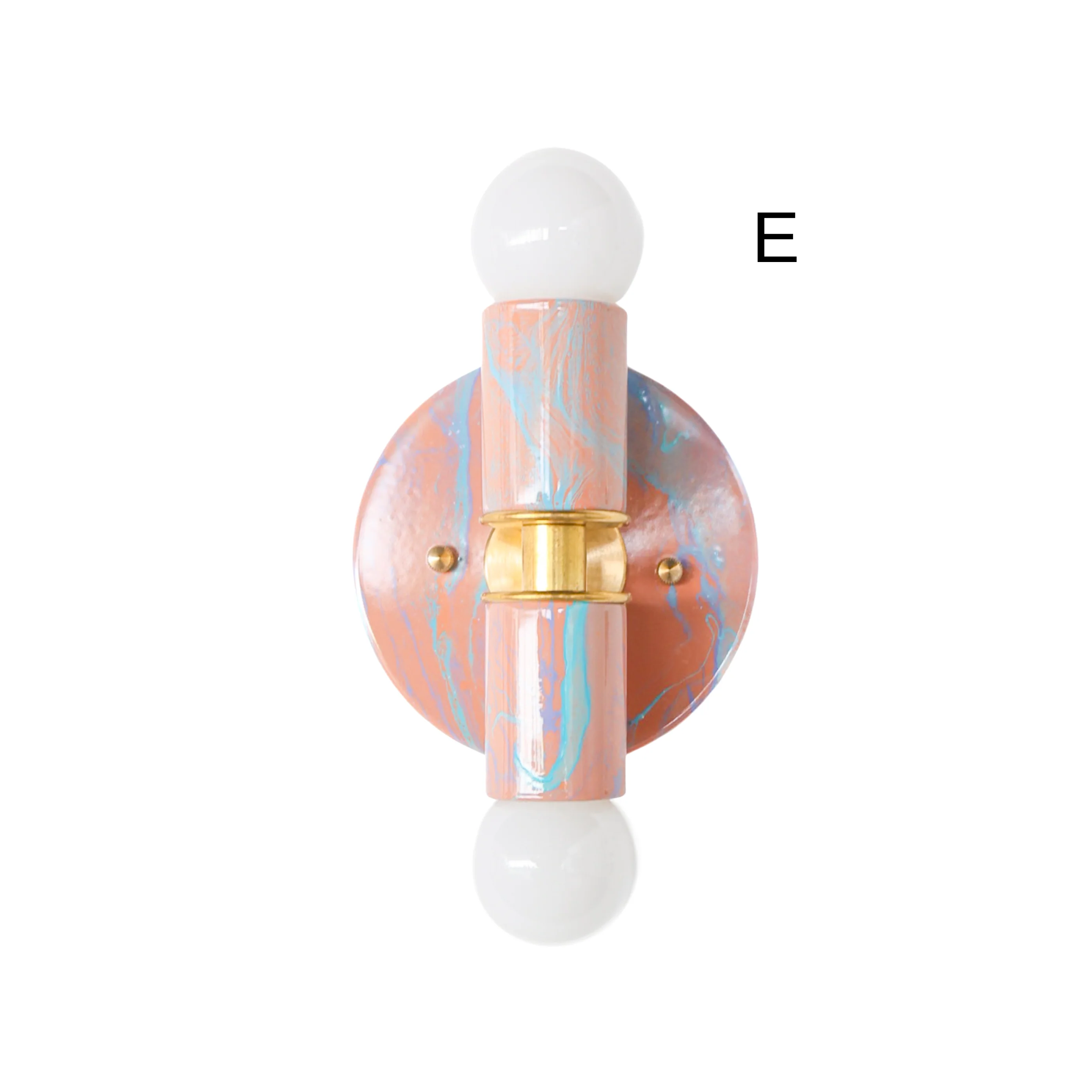 Peach, Lavender, & Light Blue Marbled Small Thalia Sconces - Image 8