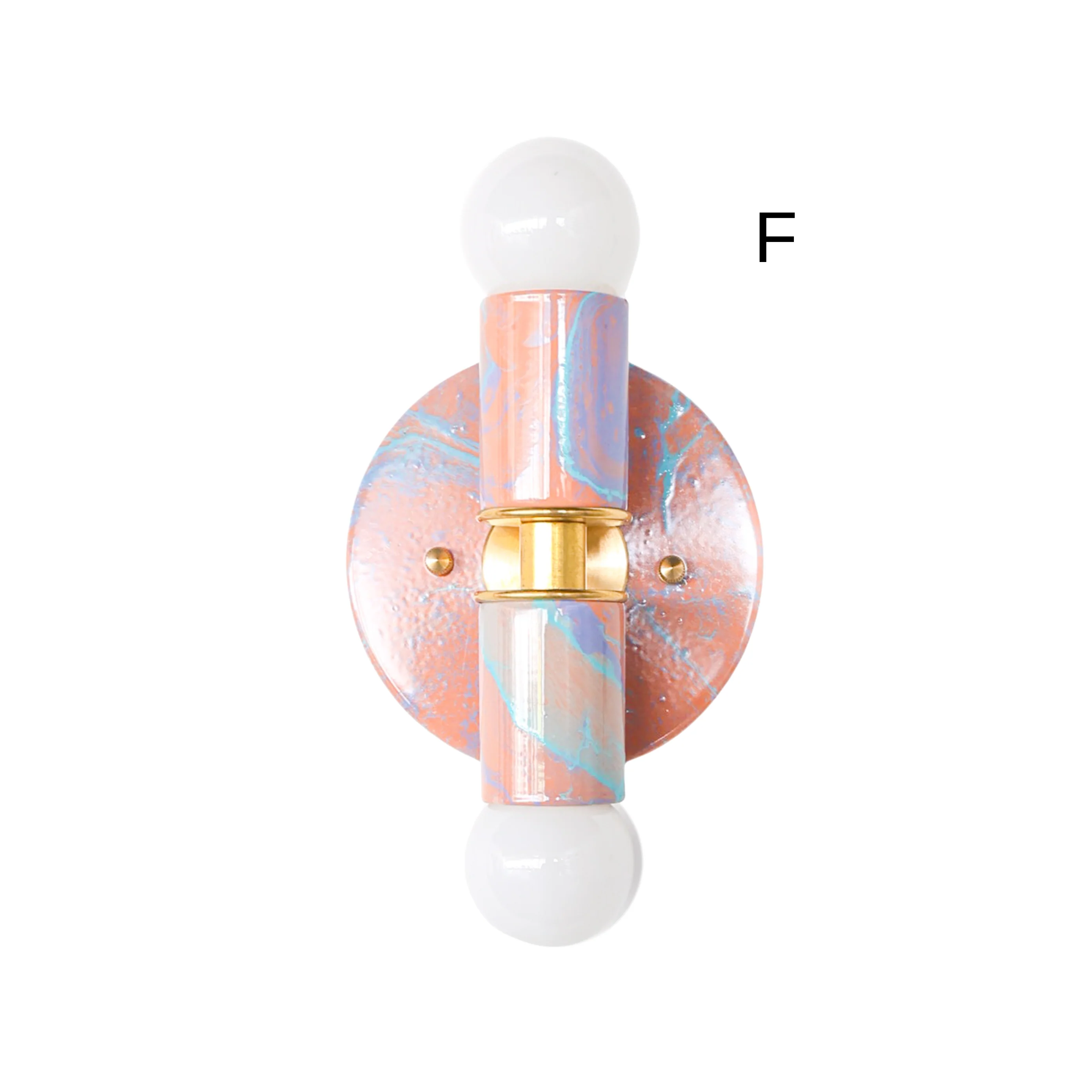 Peach, Lavender, & Light Blue Marbled Small Thalia Sconces - Image 9