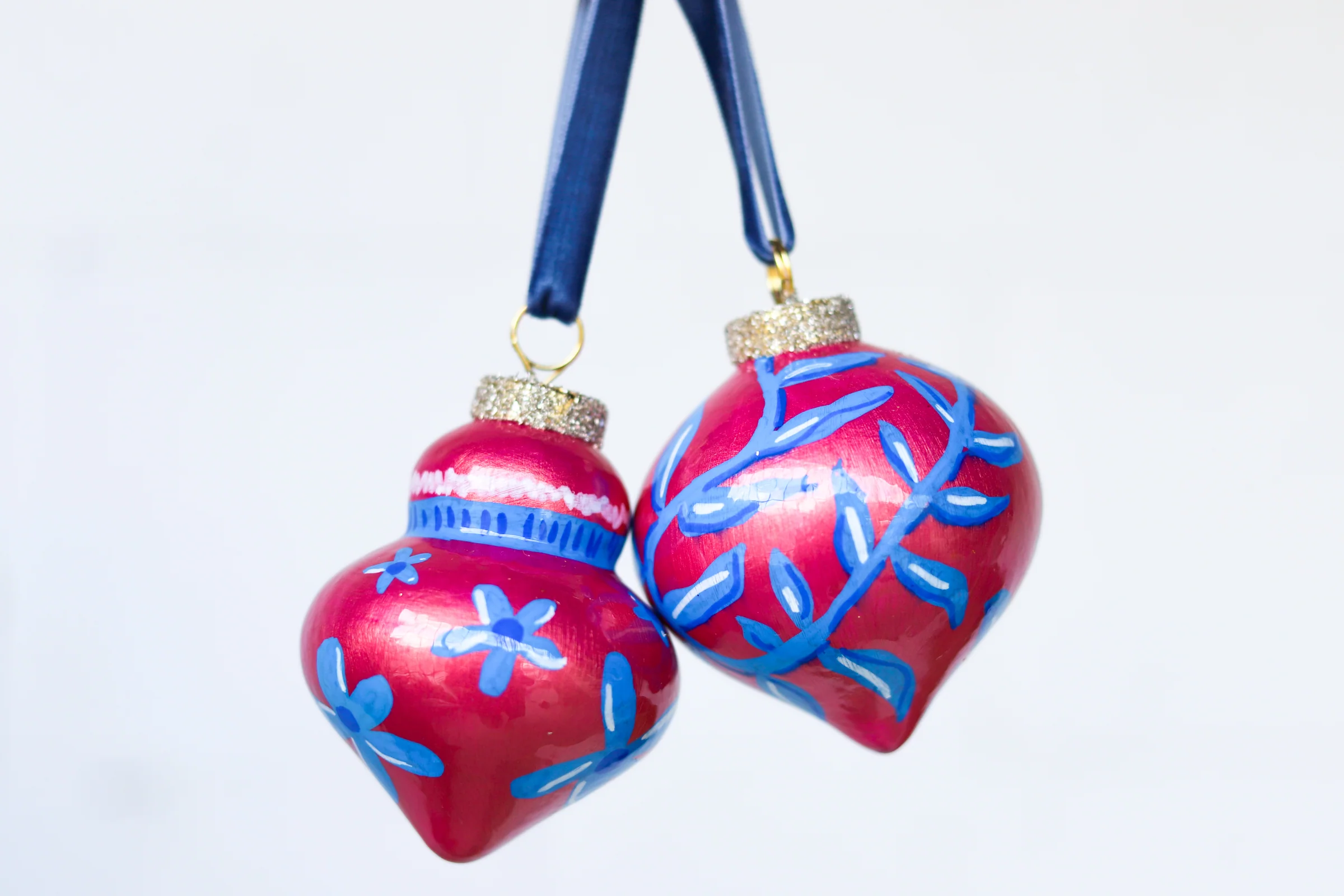 Pink Metallic Painted Ornaments Set - Image 3