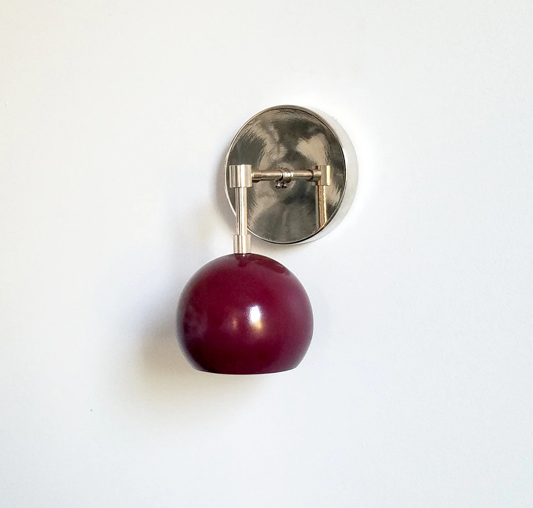 Quick Ship Loa Sconce with Black Cherry Shade - Image 3